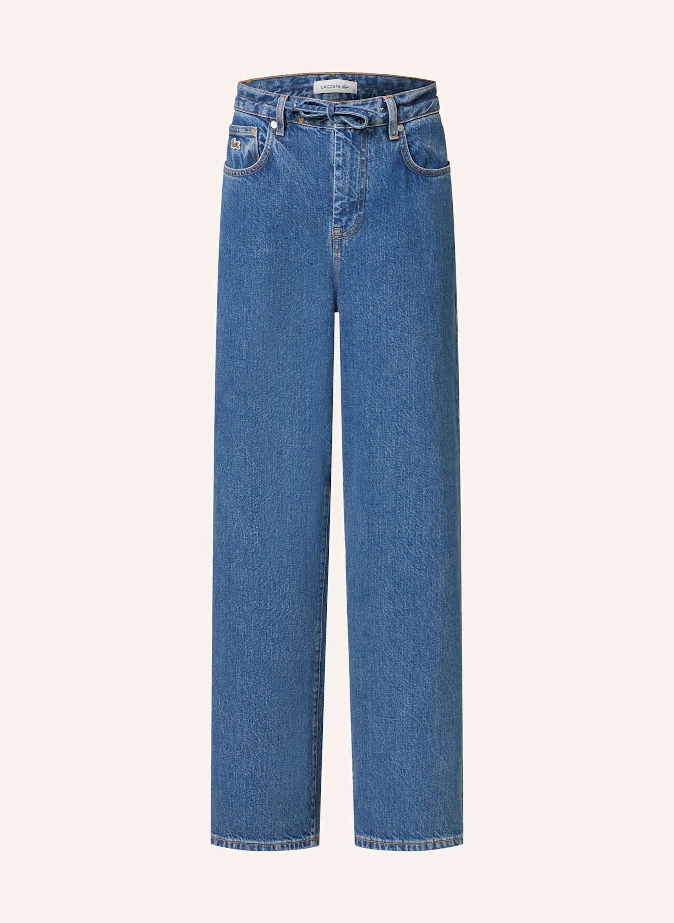 LACOSTE Wide Leg Jeans: 36L MEDIUM BLUE