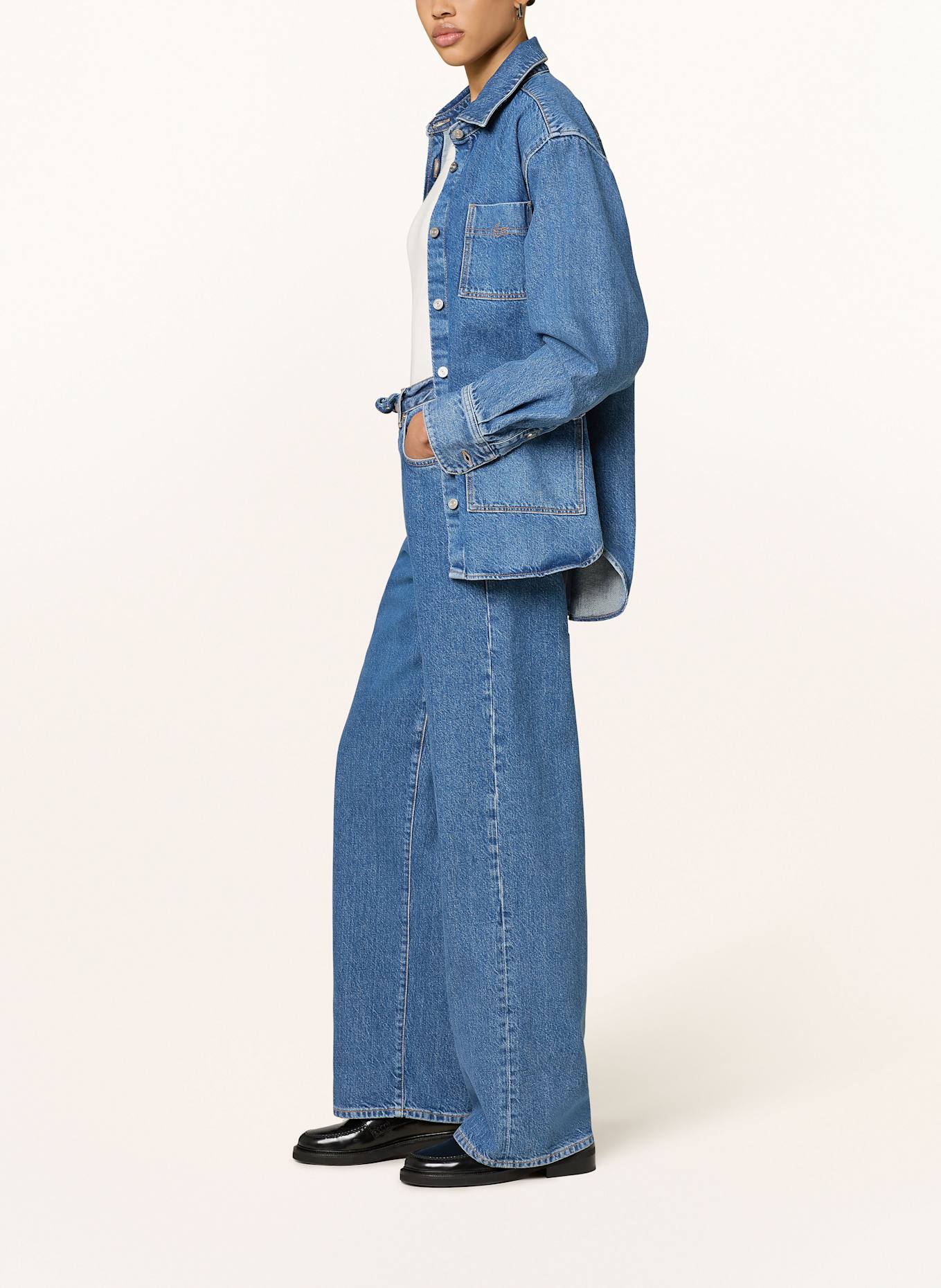 LACOSTE Wide Leg Jeans: 36L MEDIUM BLUE