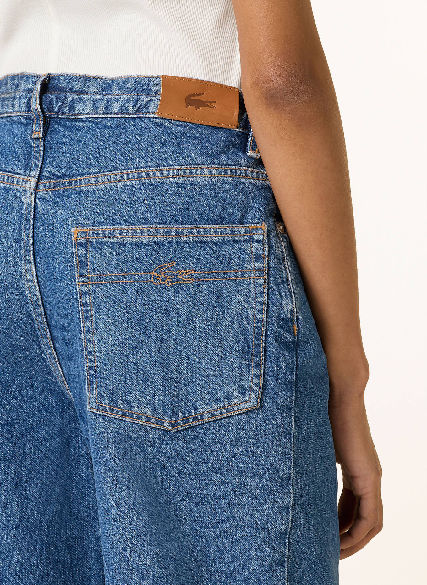 LACOSTE Wide Leg Jeans: 36L MEDIUM BLUE