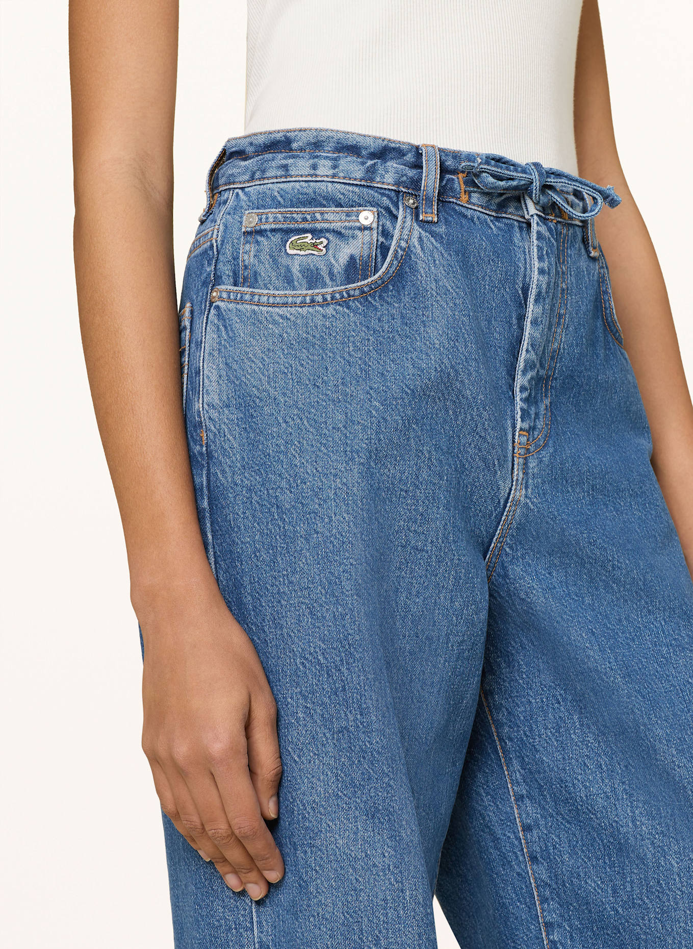 LACOSTE Wide Leg Jeans: 36L MEDIUM BLUE
