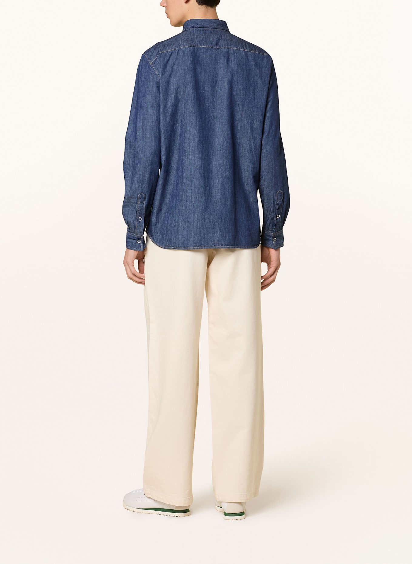 LACOSTE Džínová košile Regular Fit: TMAVĚ MODRÁ