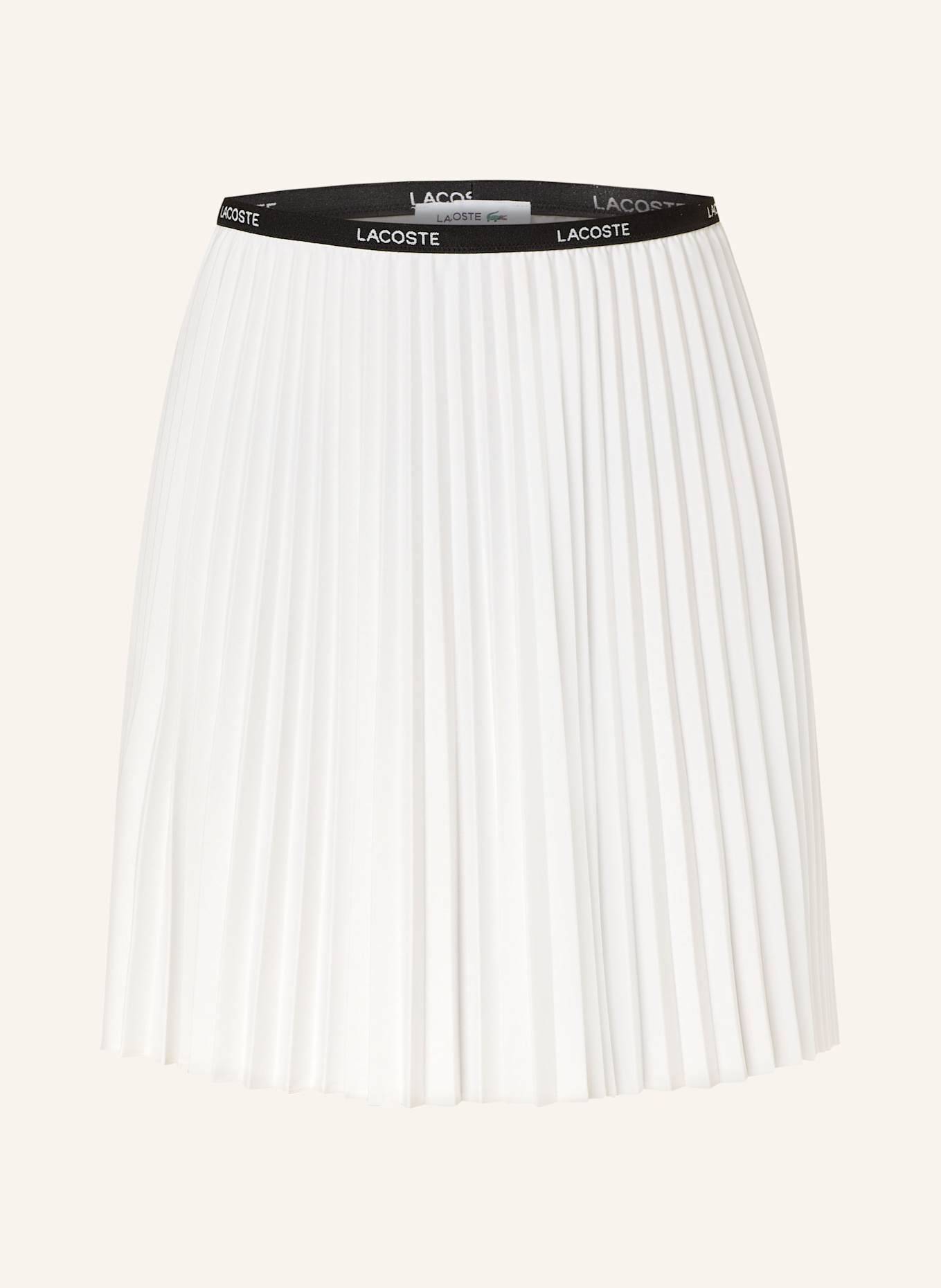 LACOSTE Spódnica plisowana: BIAŁY / CZARNY