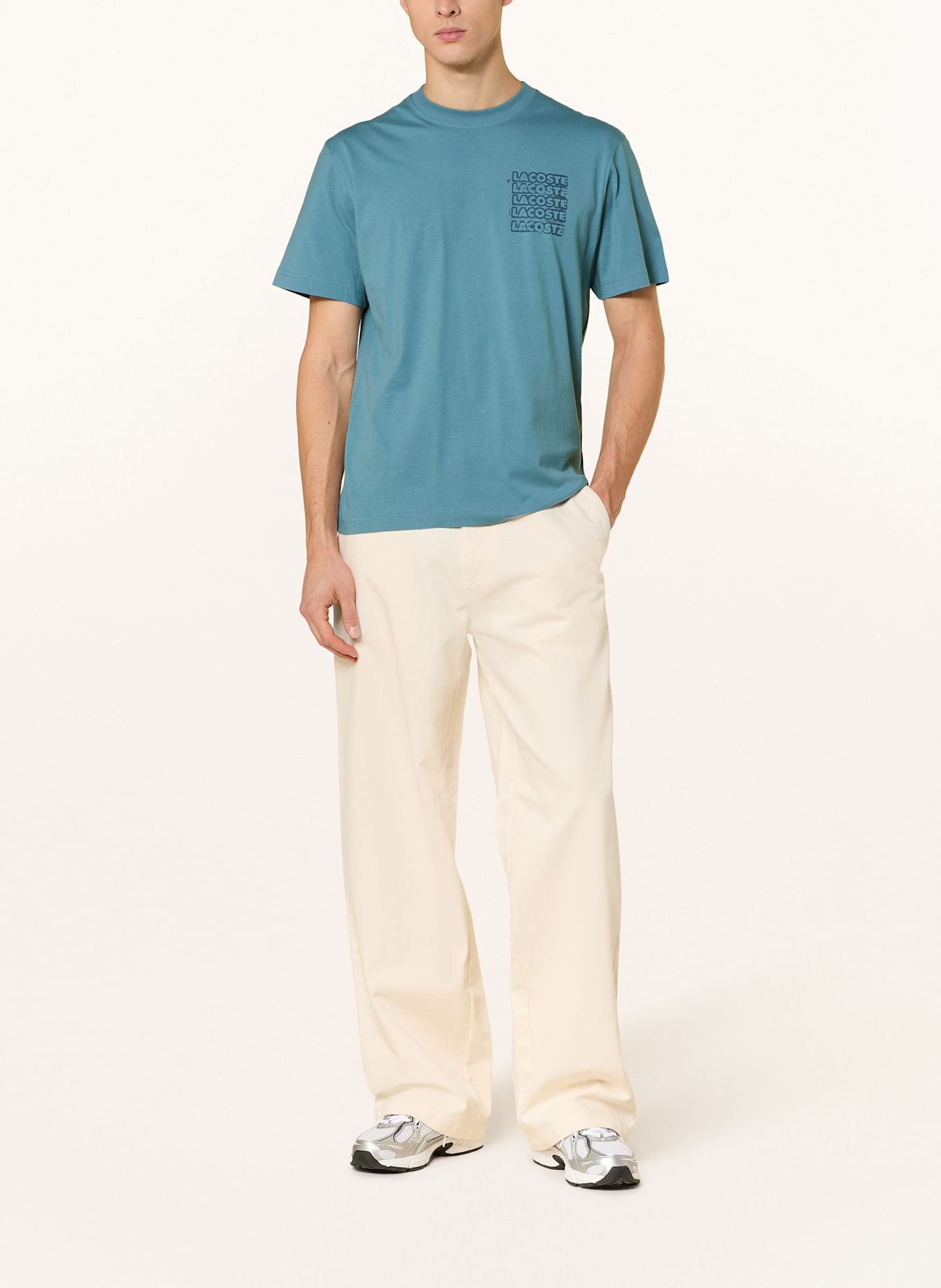 LACOSTE T-Shirt: BLAU/ DUNKELBLAU
