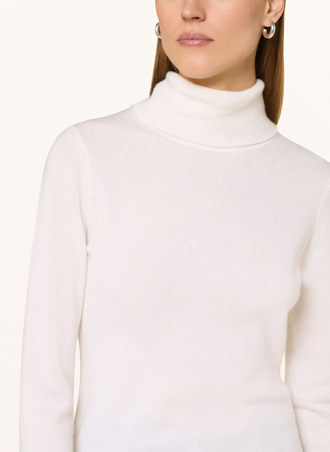 darling harbour Rollkragenpullover aus Cashmere: OFFWHITE