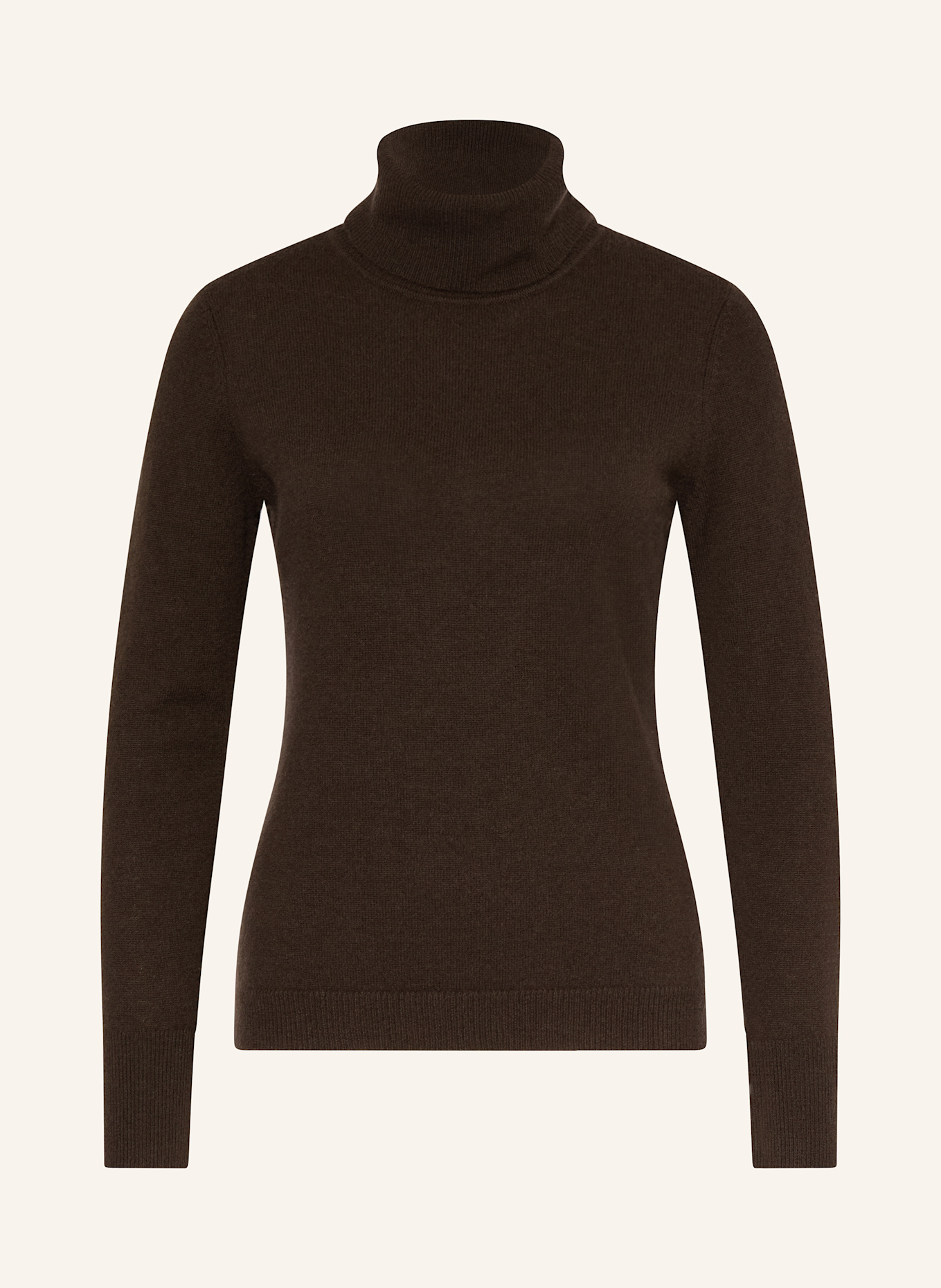 darling harbour Rollkragenpullover aus Cashmere: DUNKELBRAUN