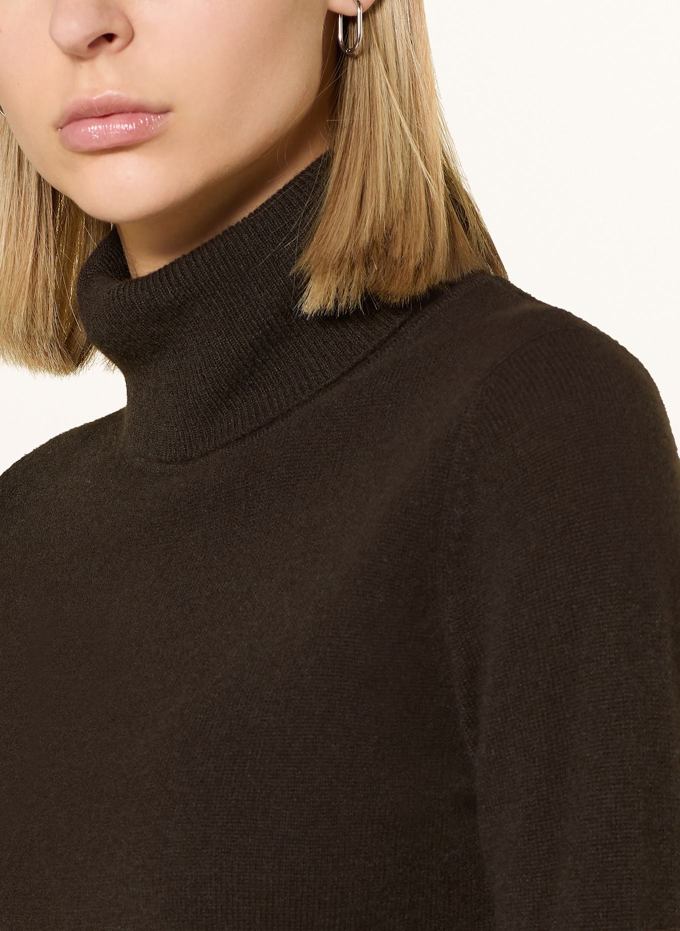 darling harbour Rollkragenpullover aus Cashmere: DUNKELBRAUN
