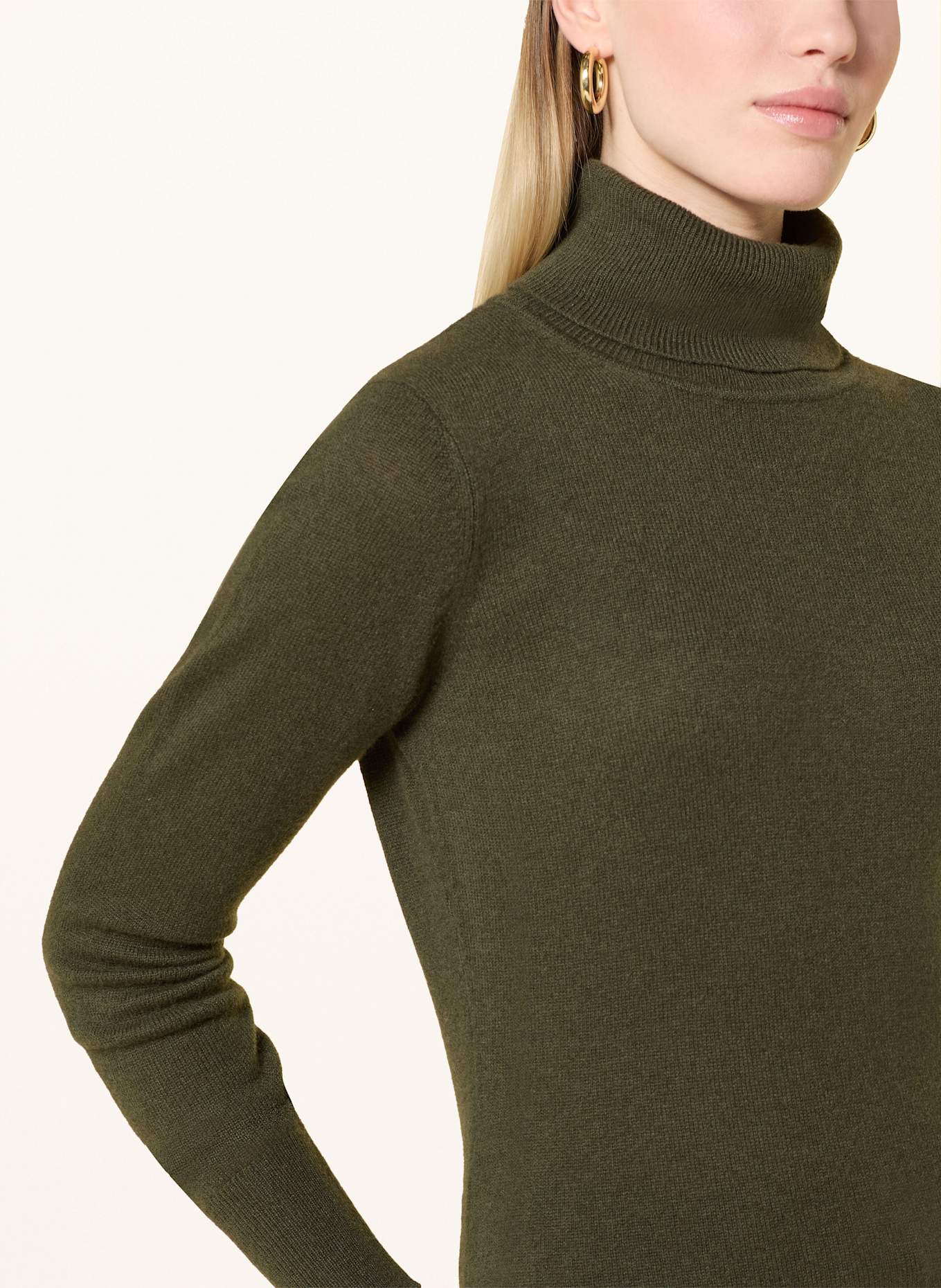 darling harbour Rollkragenpullover aus Cashmere: dunkeloliv