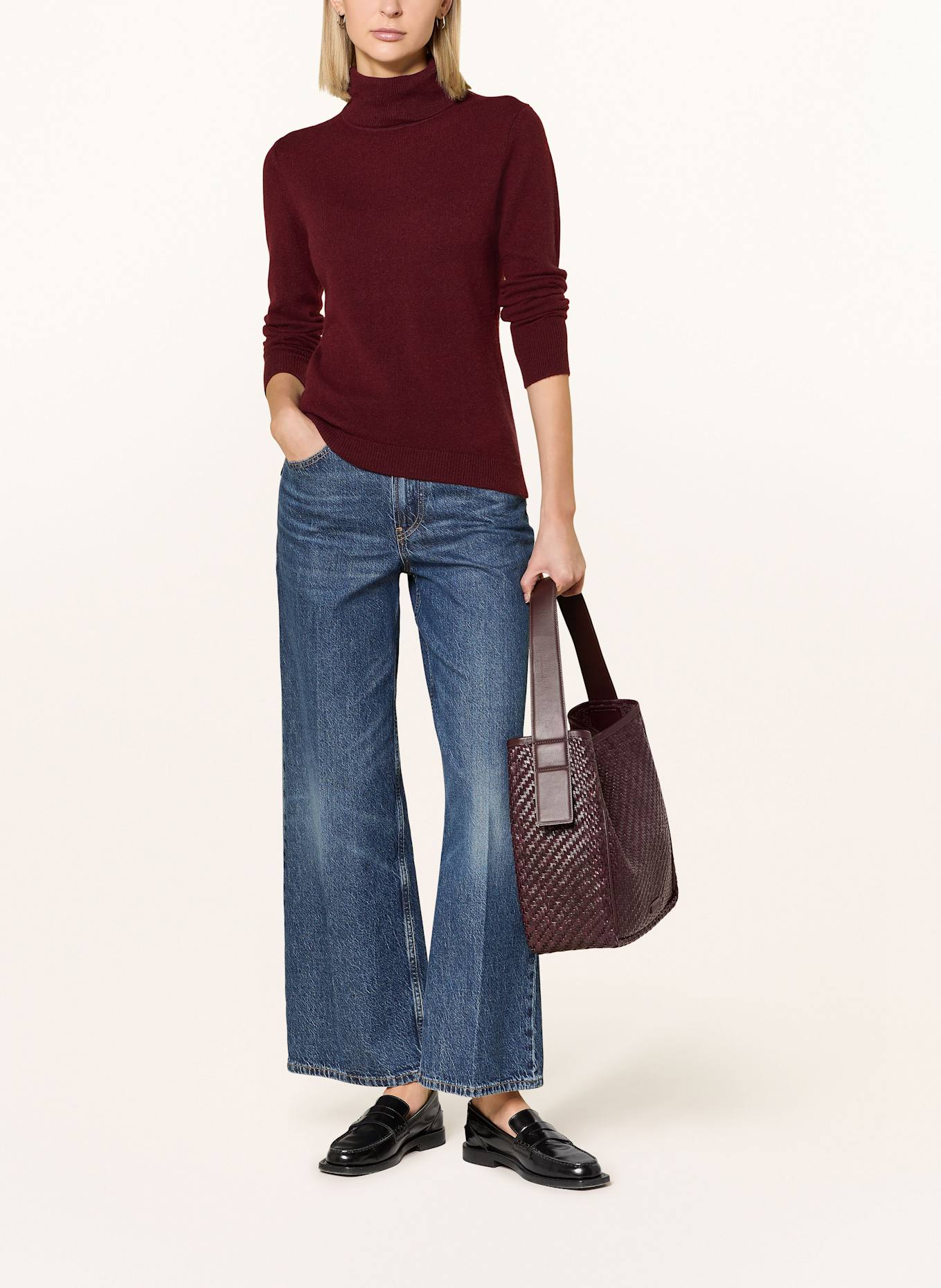 darling harbour Rollkragenpullover aus Cashmere: BORDEAUX