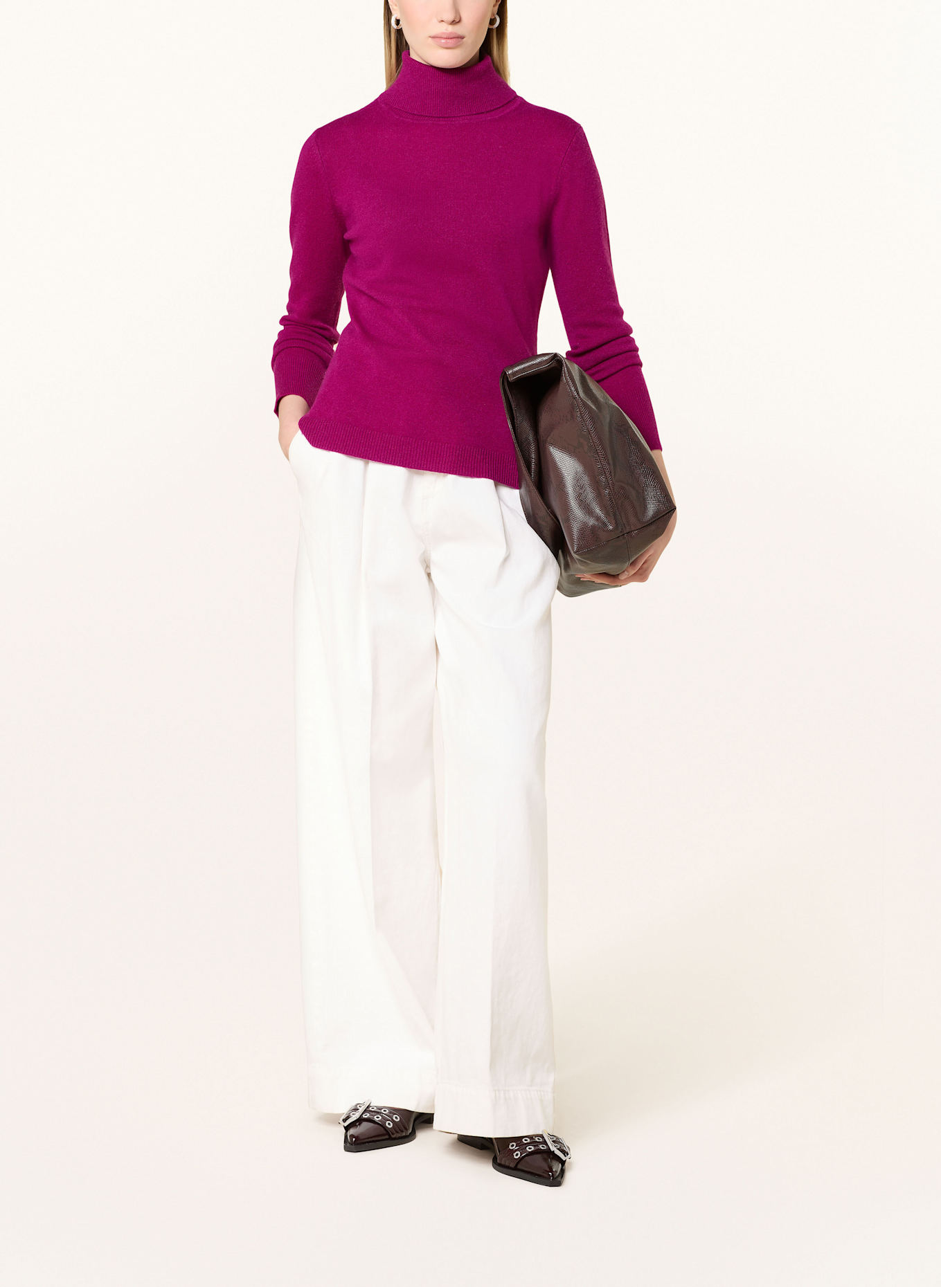 darling harbour Rollkragenpullover aus Cashmere: FUCHSIA