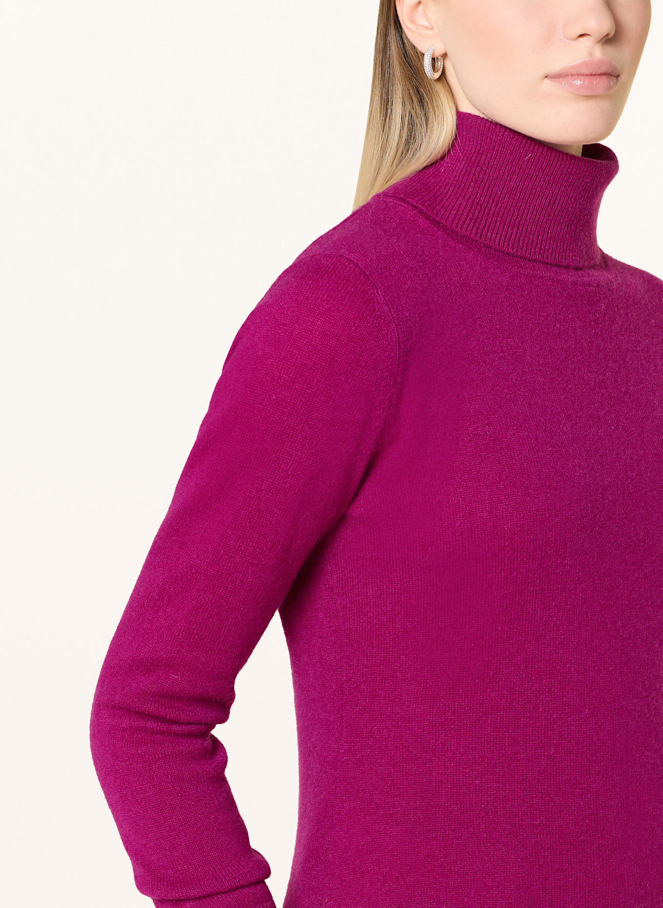 darling harbour Rollkragenpullover aus Cashmere: FUCHSIA