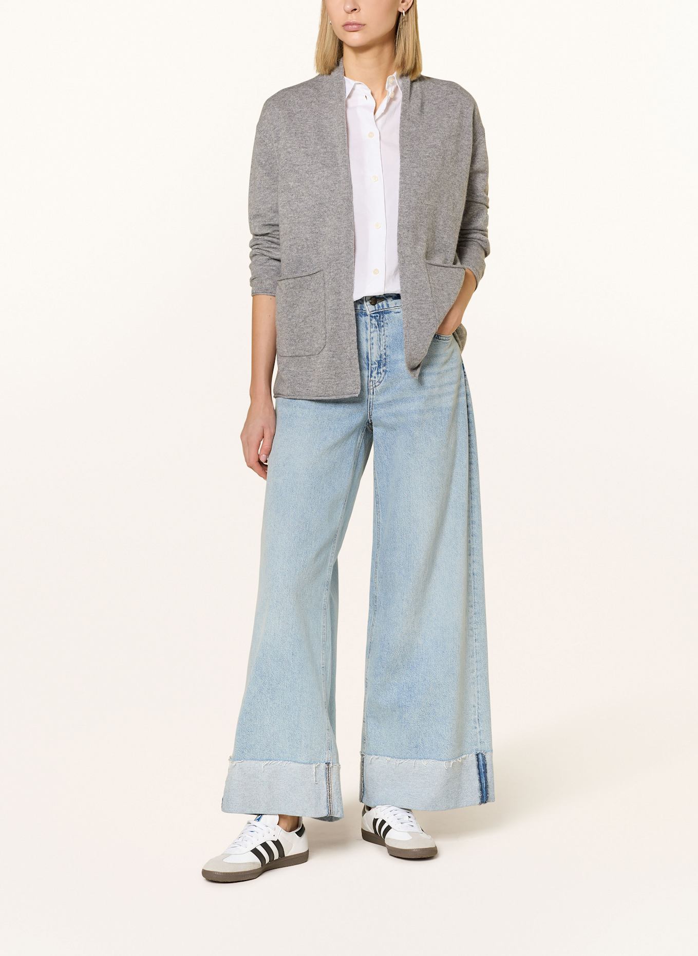 darling harbour Strickhülle aus Cashmere: GRAU MELANGE