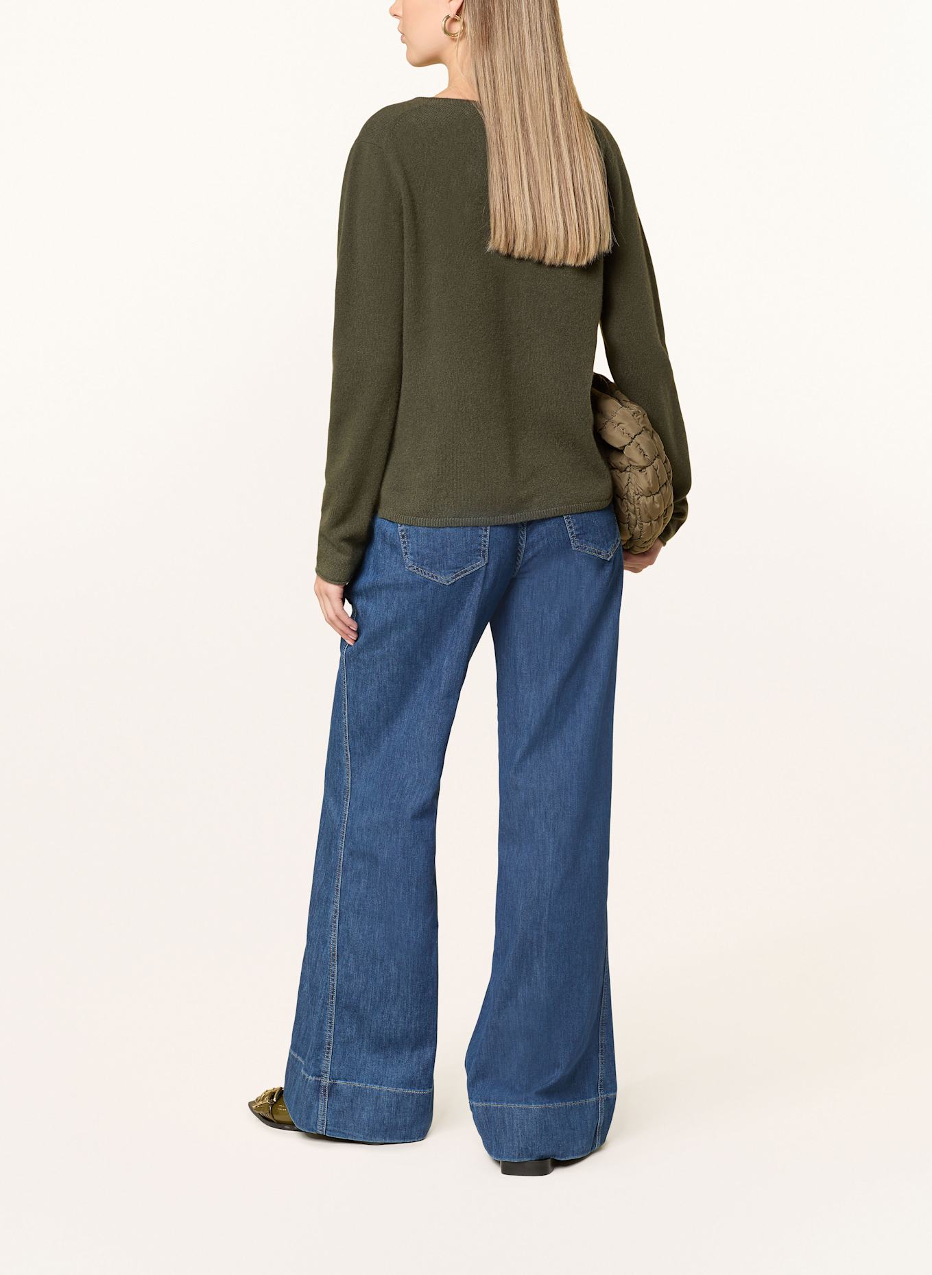 darling harbour Cashmere-Pullover: dunkeloliv