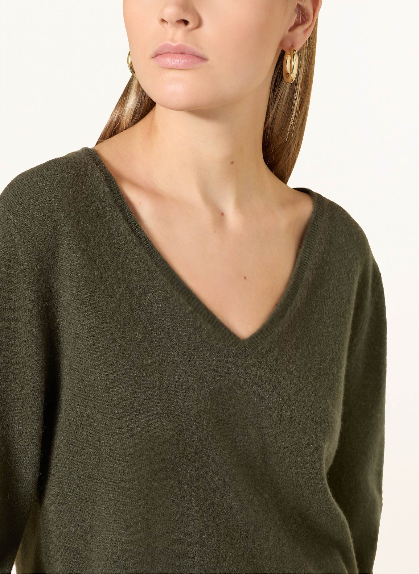 darling harbour Cashmere-Pullover: dunkeloliv