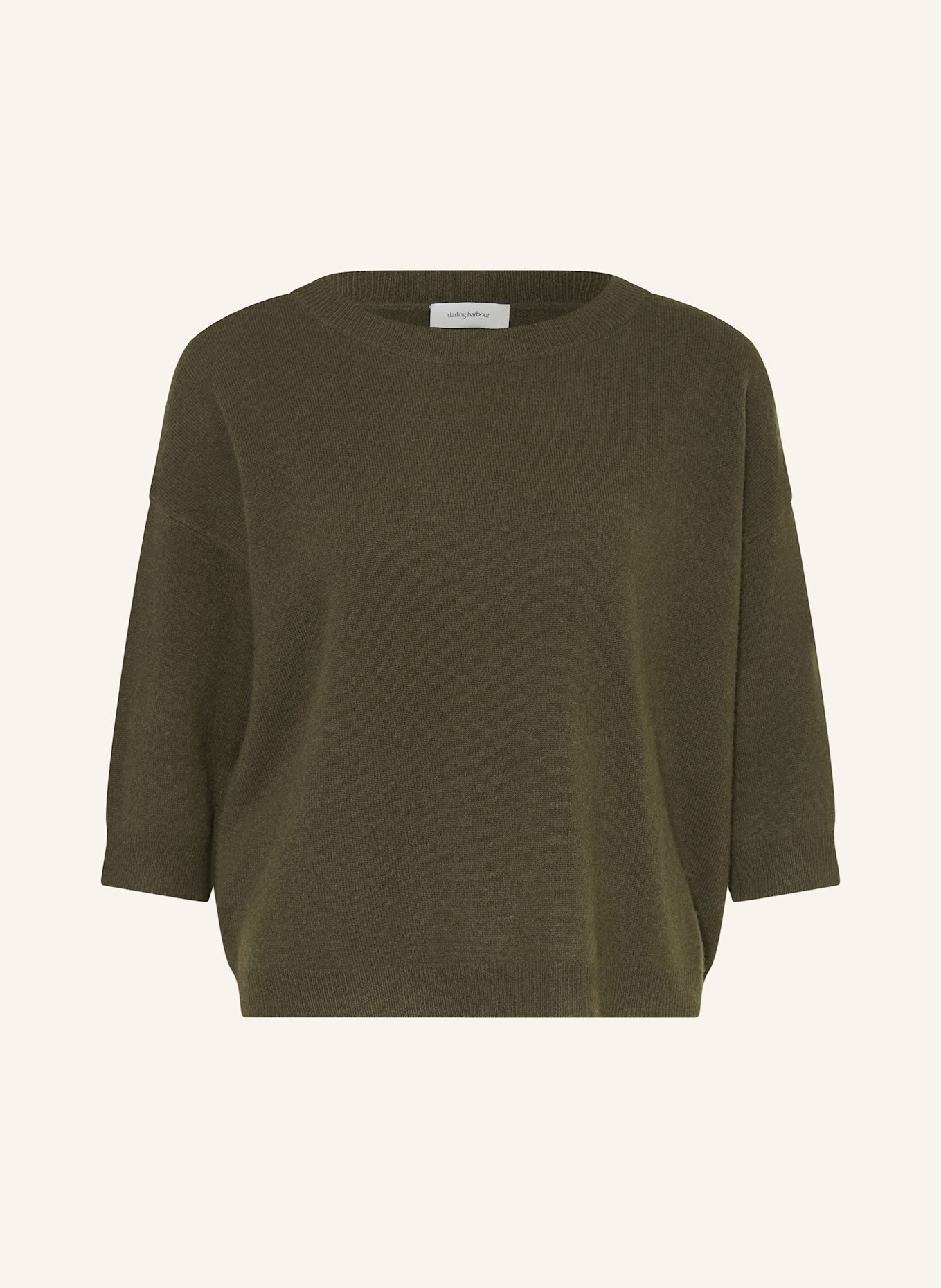 darling harbour Cashmere-Pullover mit 3/4-Arm: dunkeloliv