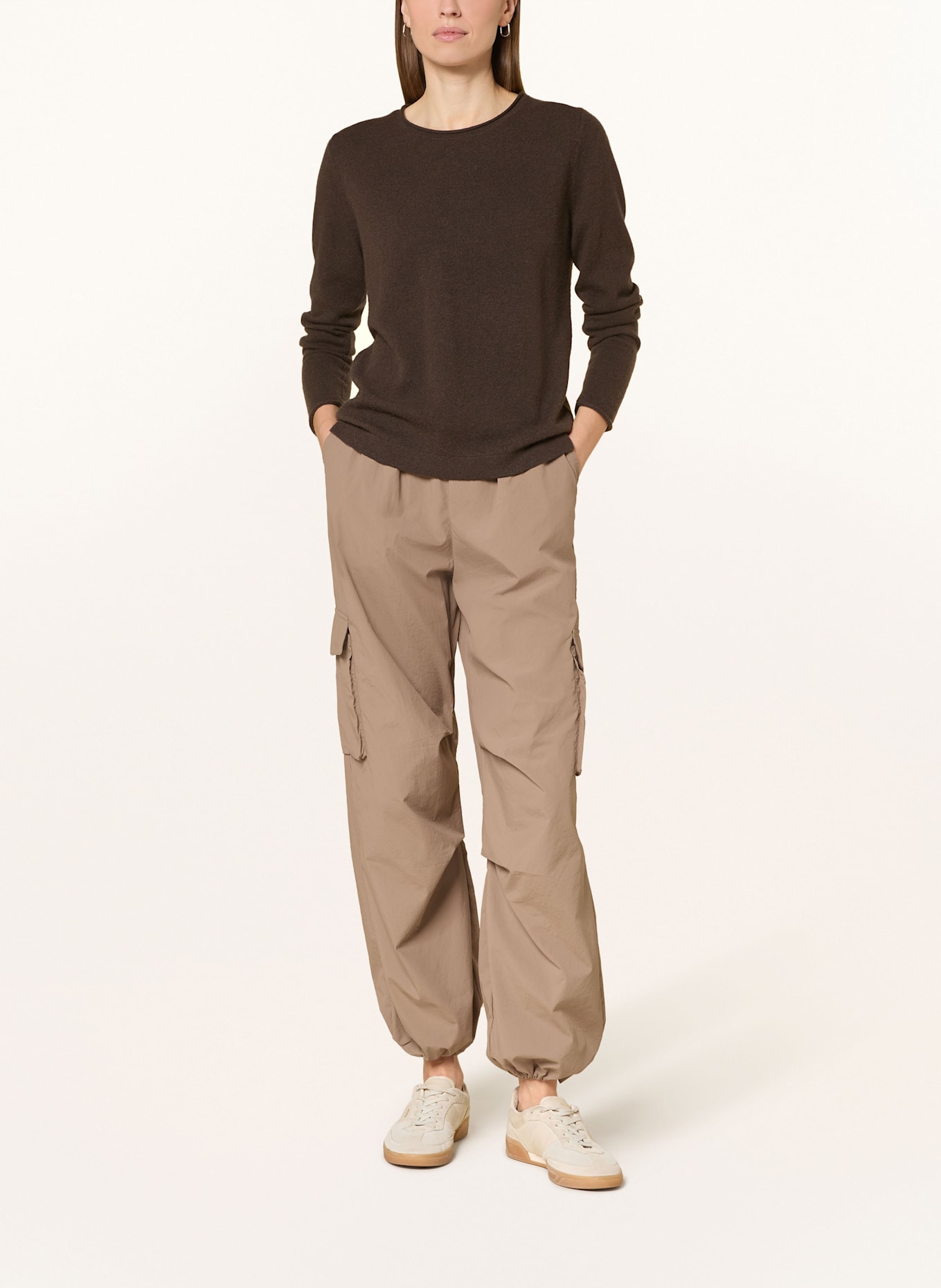 darling harbour Cashmere-Pullover: DUNKELBRAUN