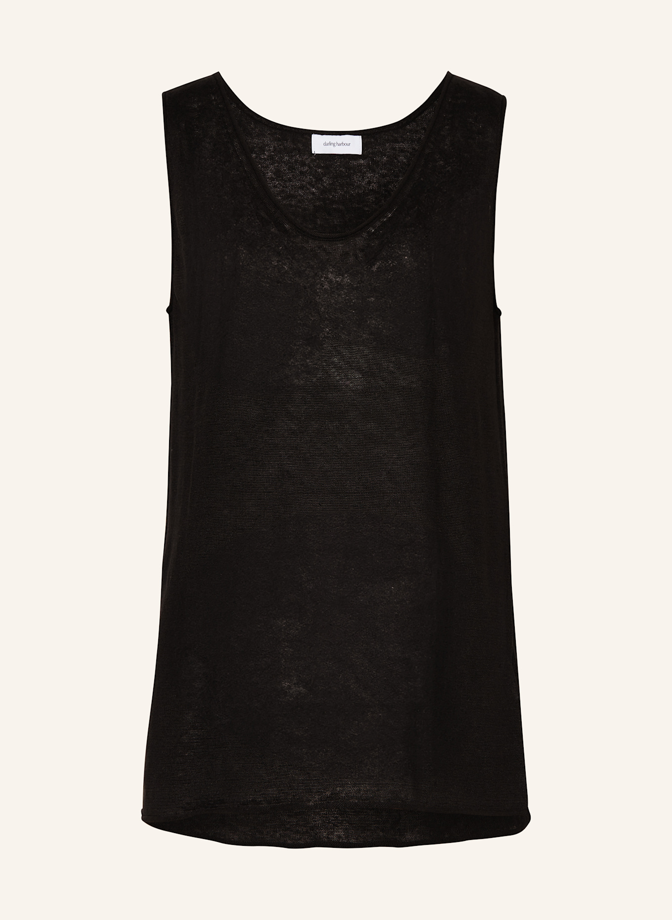 darling harbour Top z dzianiny z lnu: CZARNY