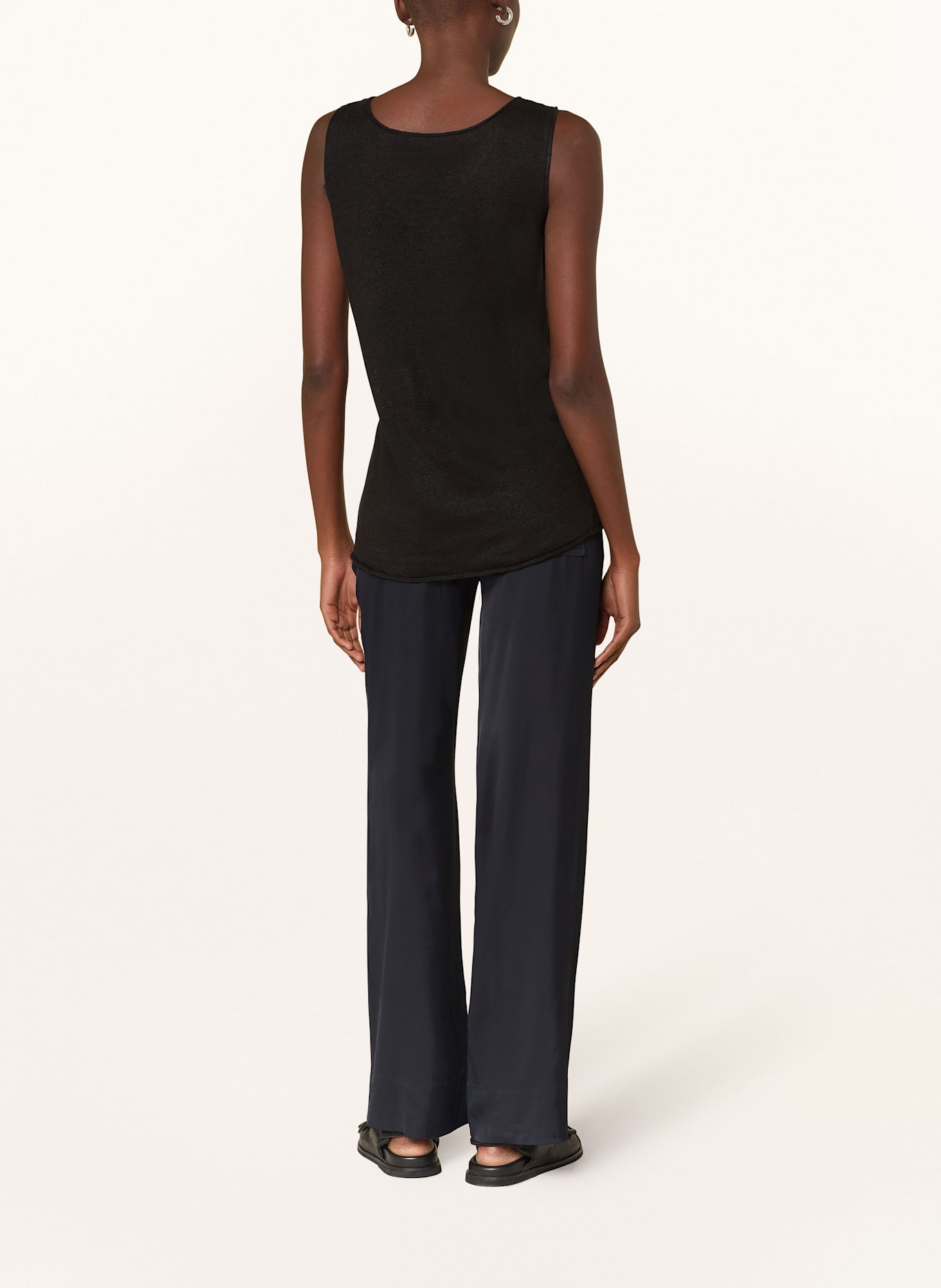 darling harbour Top z dzianiny z lnu: CZARNY