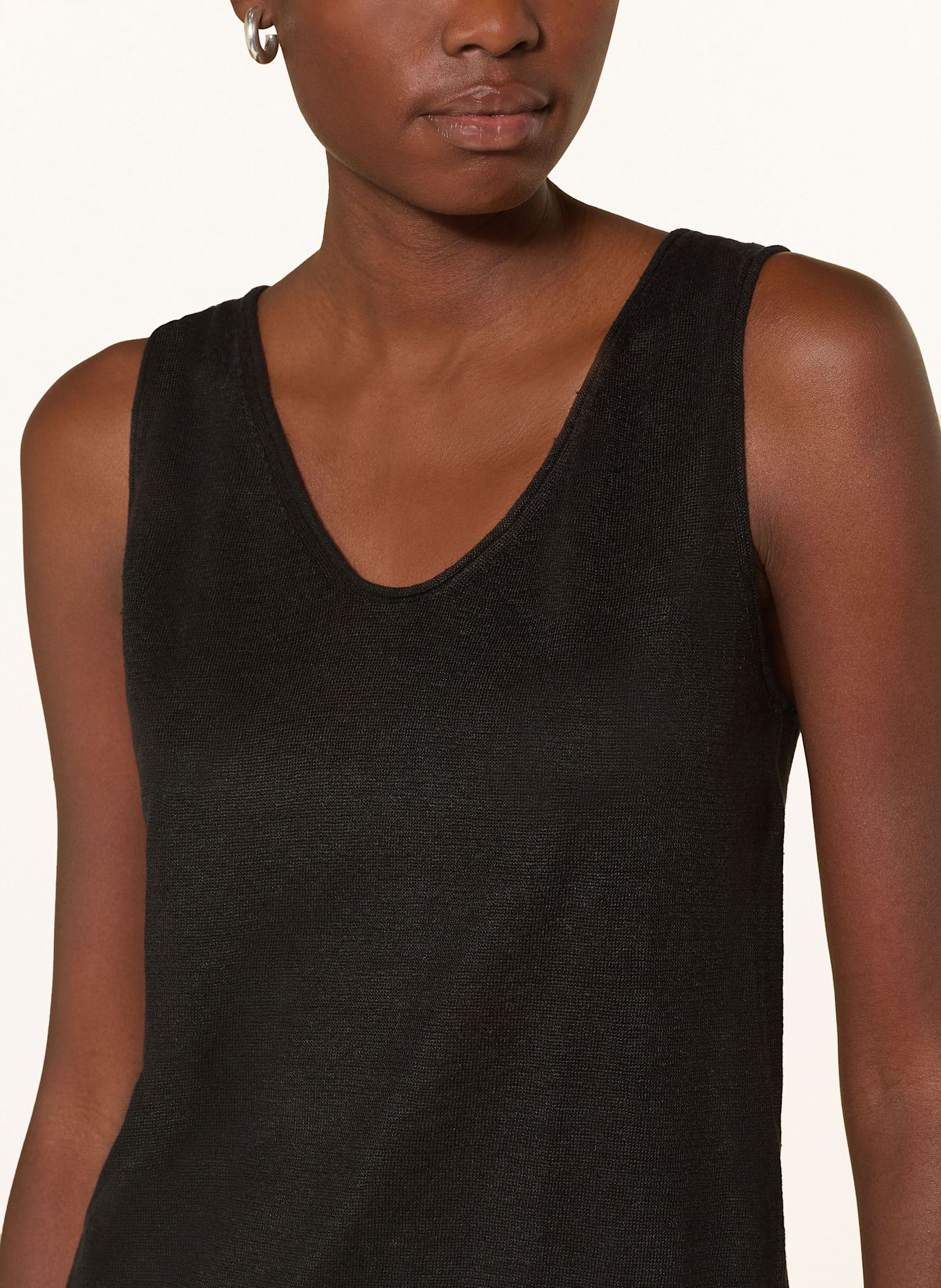 darling harbour Top z dzianiny z lnu: CZARNY