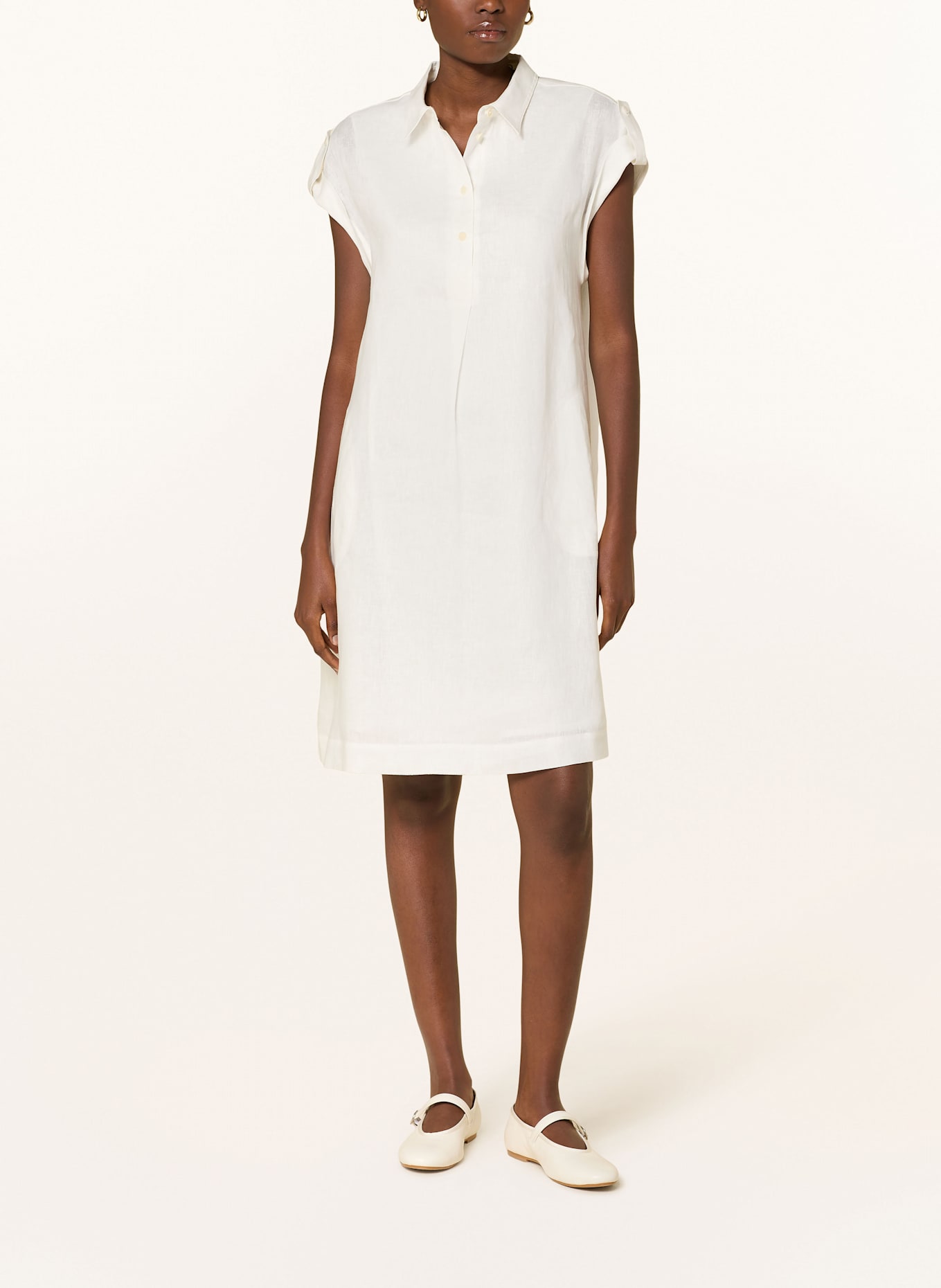 windsor. Hemdblusenkleid aus Leinen: WEISS