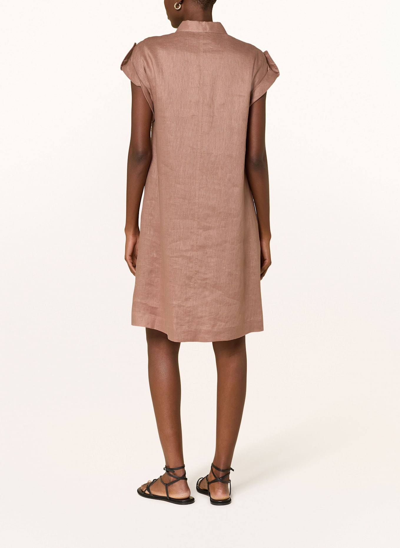 windsor. Hemdblusenkleid aus Leinen: BRAUN