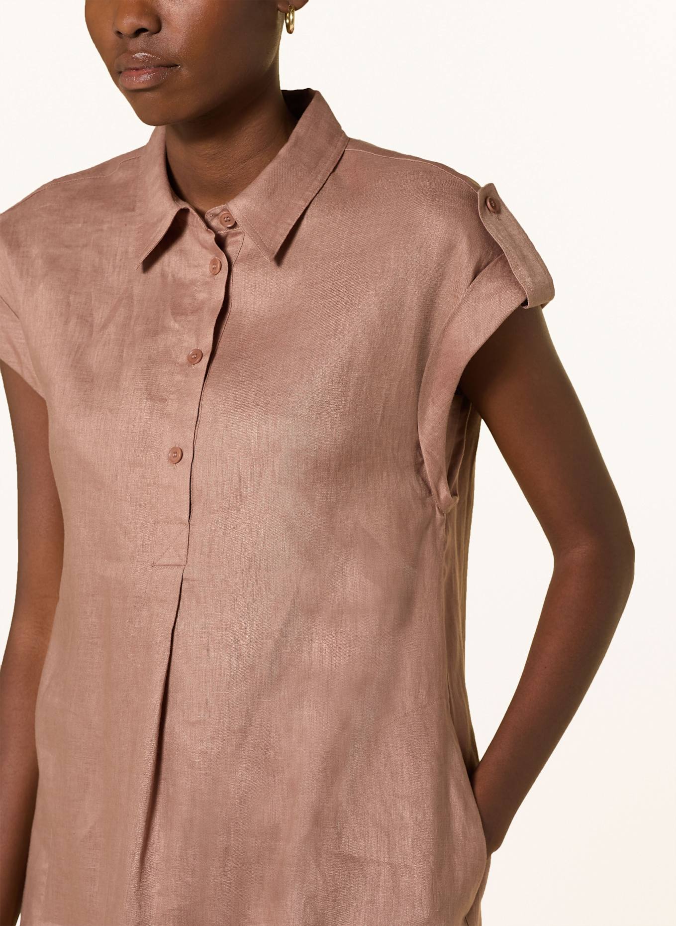 windsor. Hemdblusenkleid aus Leinen: BRAUN