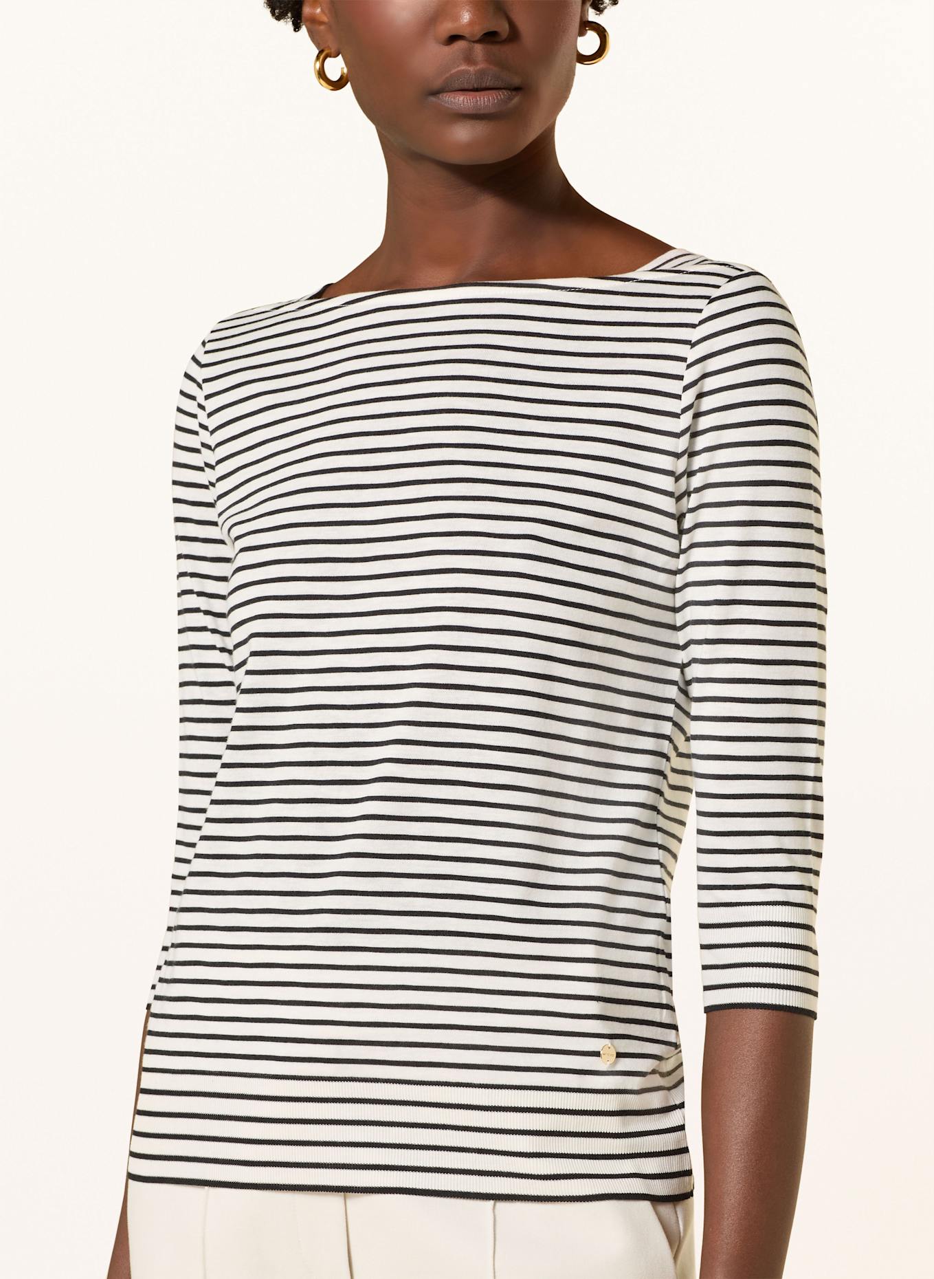 windsor. Shirt mit 3/4-Arm: WEISS / SCHWARZ