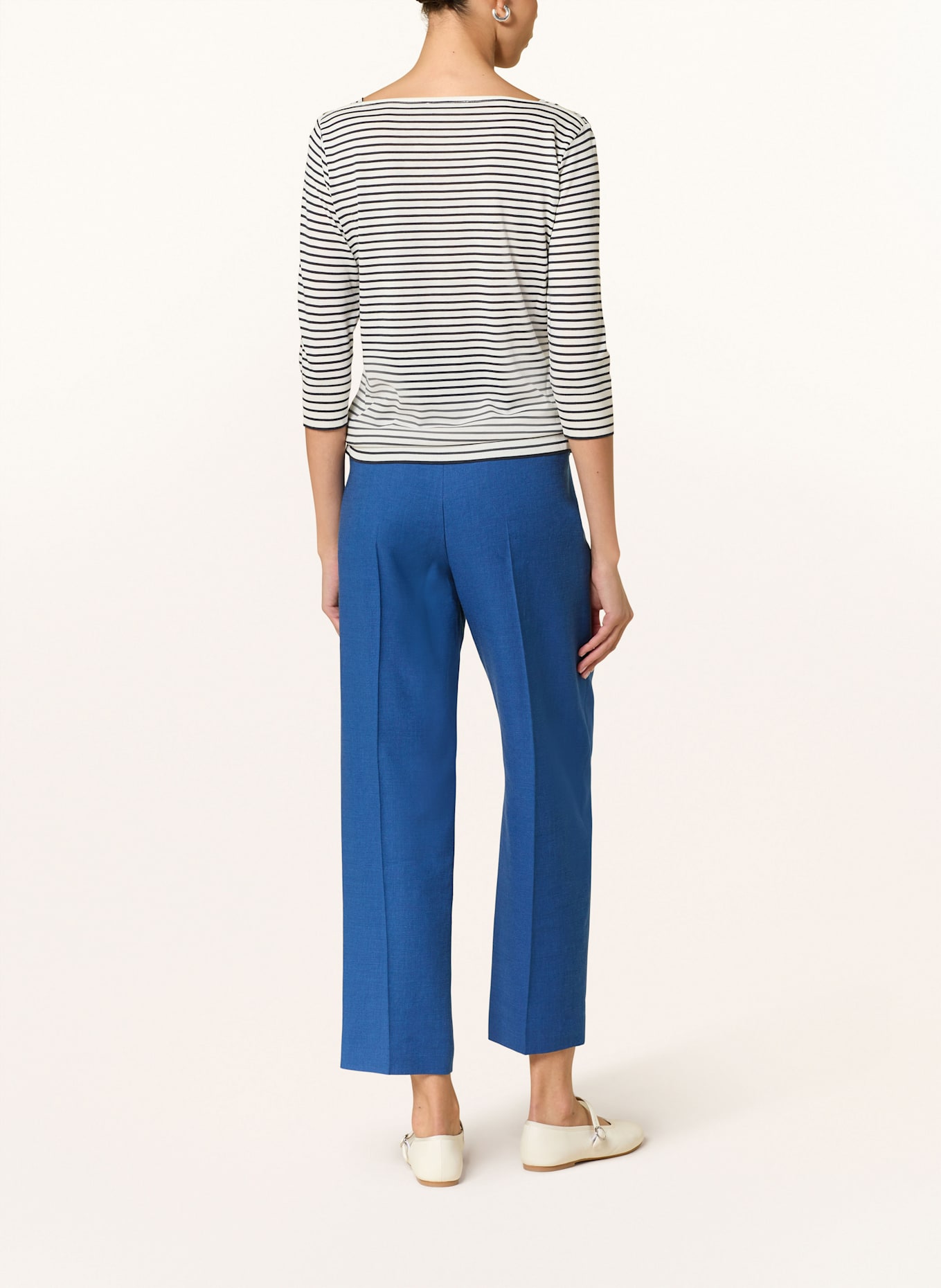 windsor. Shirt mit 3/4-Arm: WEISS / DUNKELBLAU