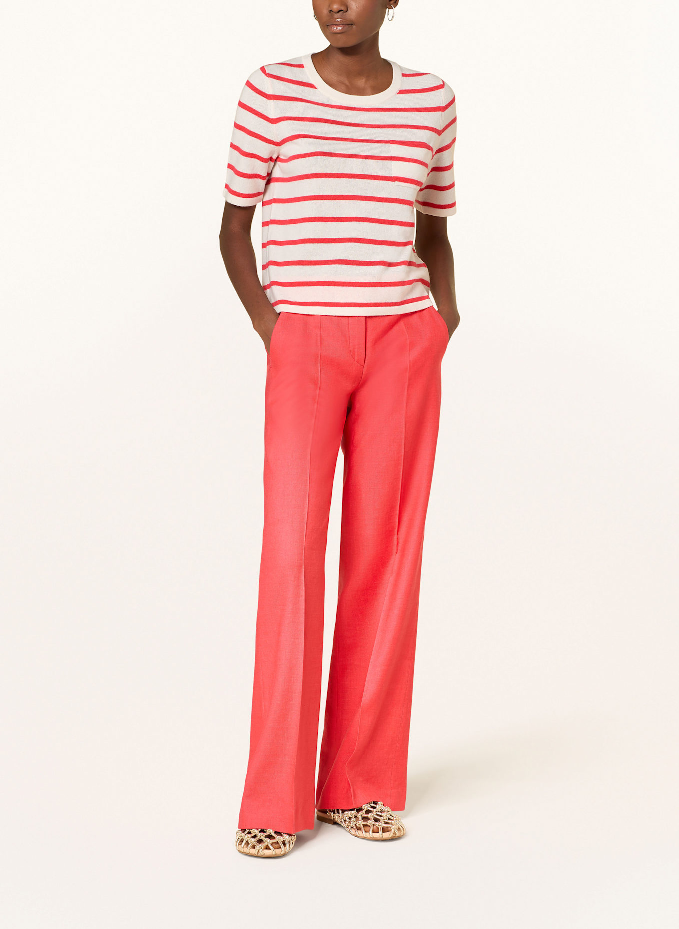 windsor. Strickshirt aus Cashmere: WEISS / ROT