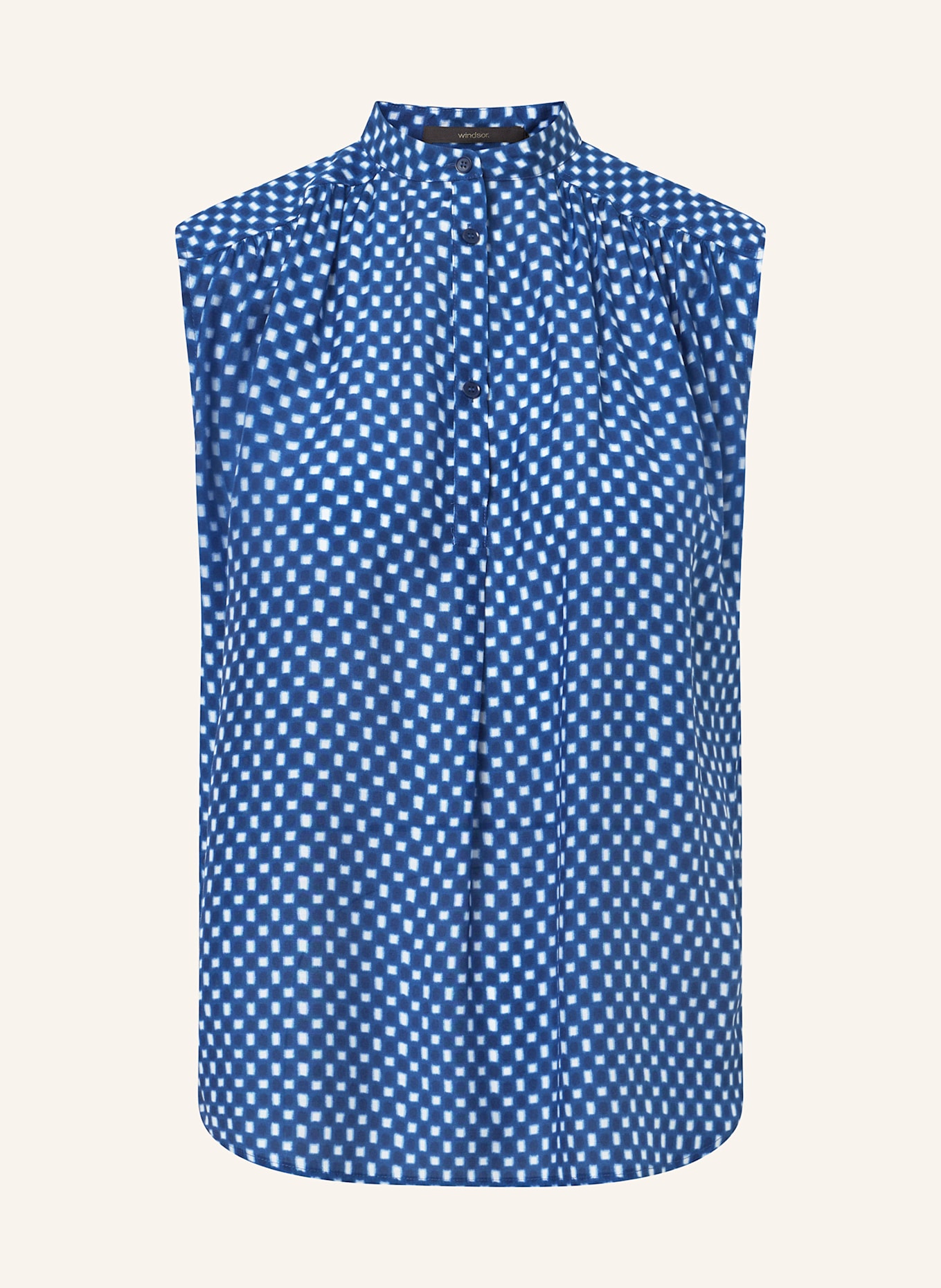 windsor. Blusentop mit Seide: BLAU / WEISS