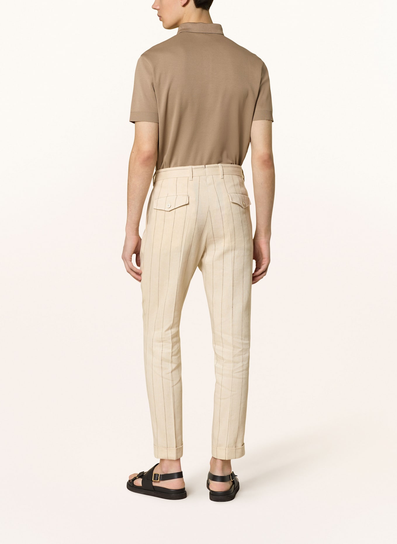 windsor. SAPO extra slim fit suit trousers with linen: 275 Light Beige 275