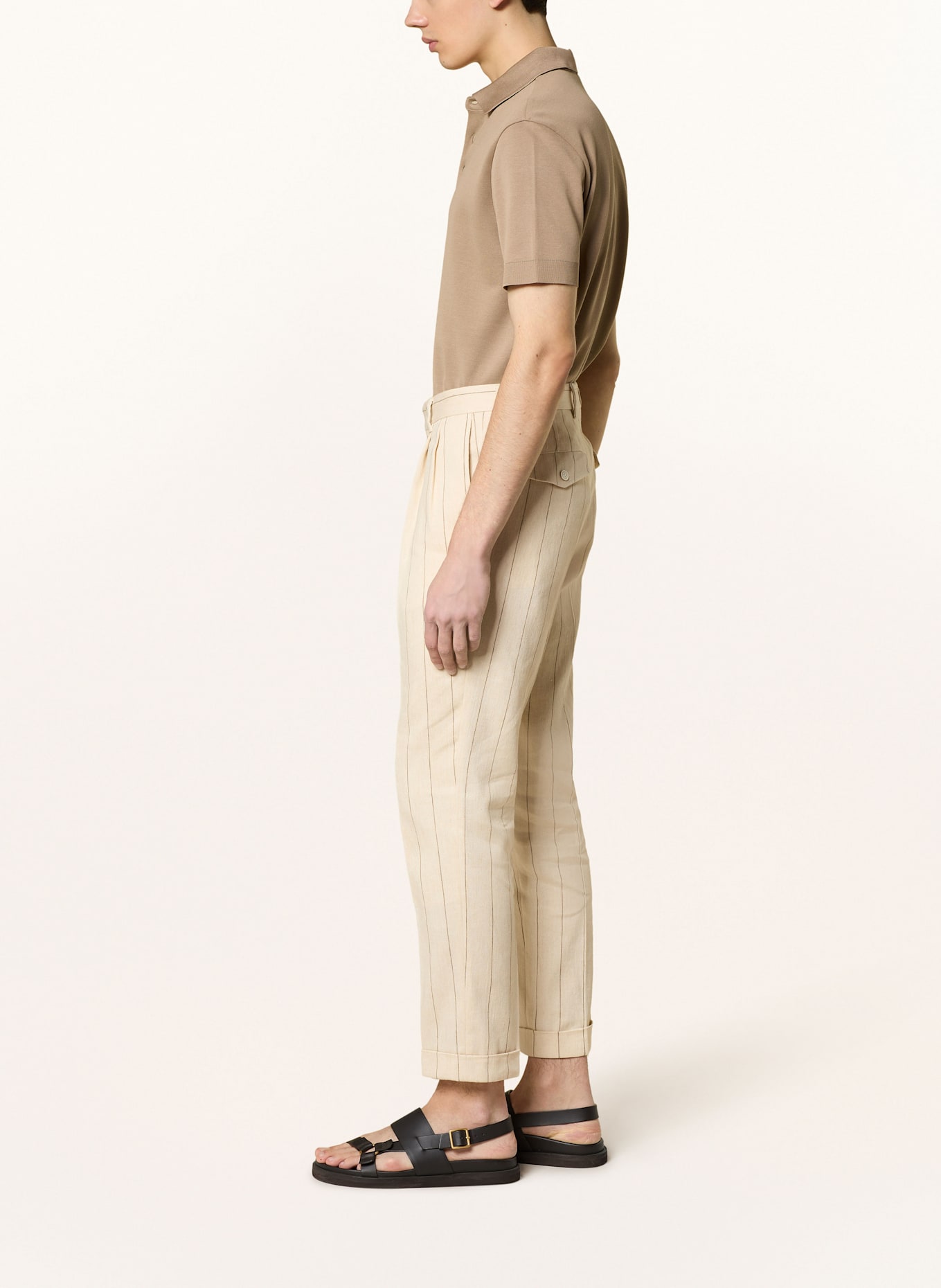 windsor. SAPO extra slim fit suit trousers with linen: 275 Light Beige 275
