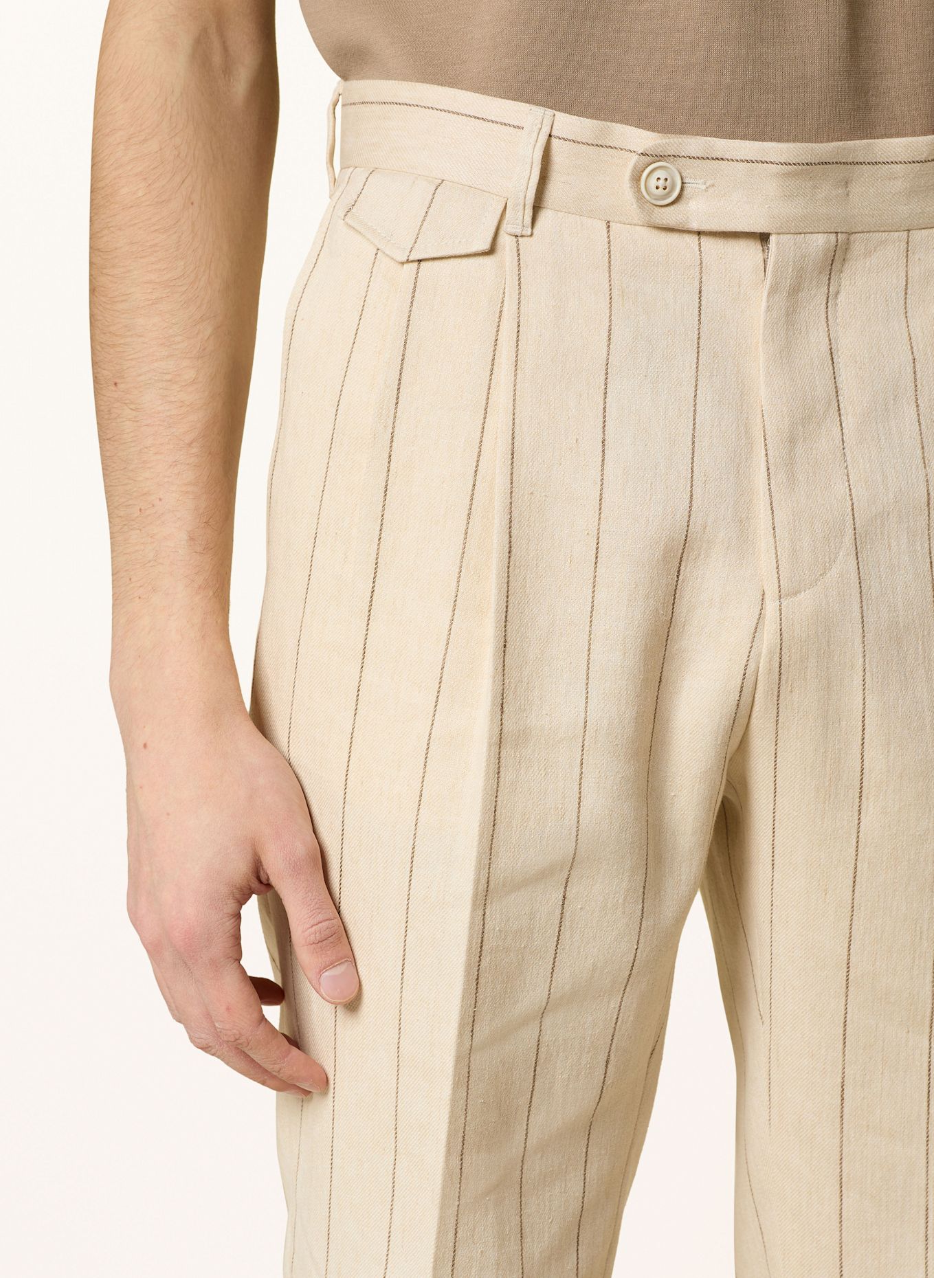windsor. SAPO extra slim fit suit trousers with linen: 275 Light Beige 275