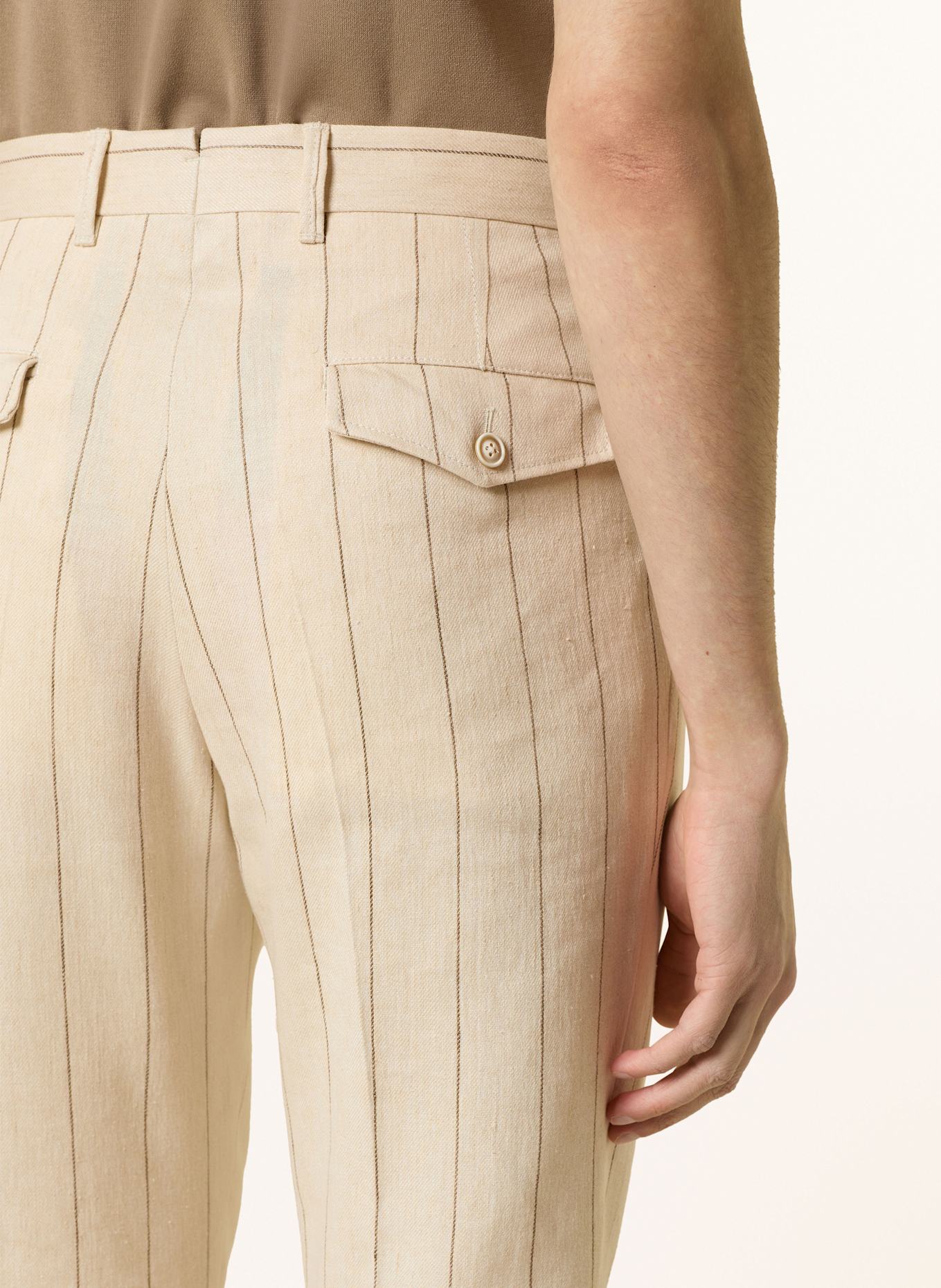 windsor. SAPO extra slim fit suit trousers with linen: 275 Light Beige 275