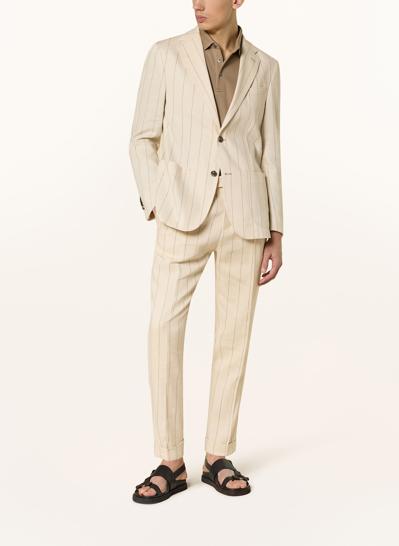 windsor. Oblekové sako GIRO Extra Slim Fit se lnem: 275 Light Beige                275