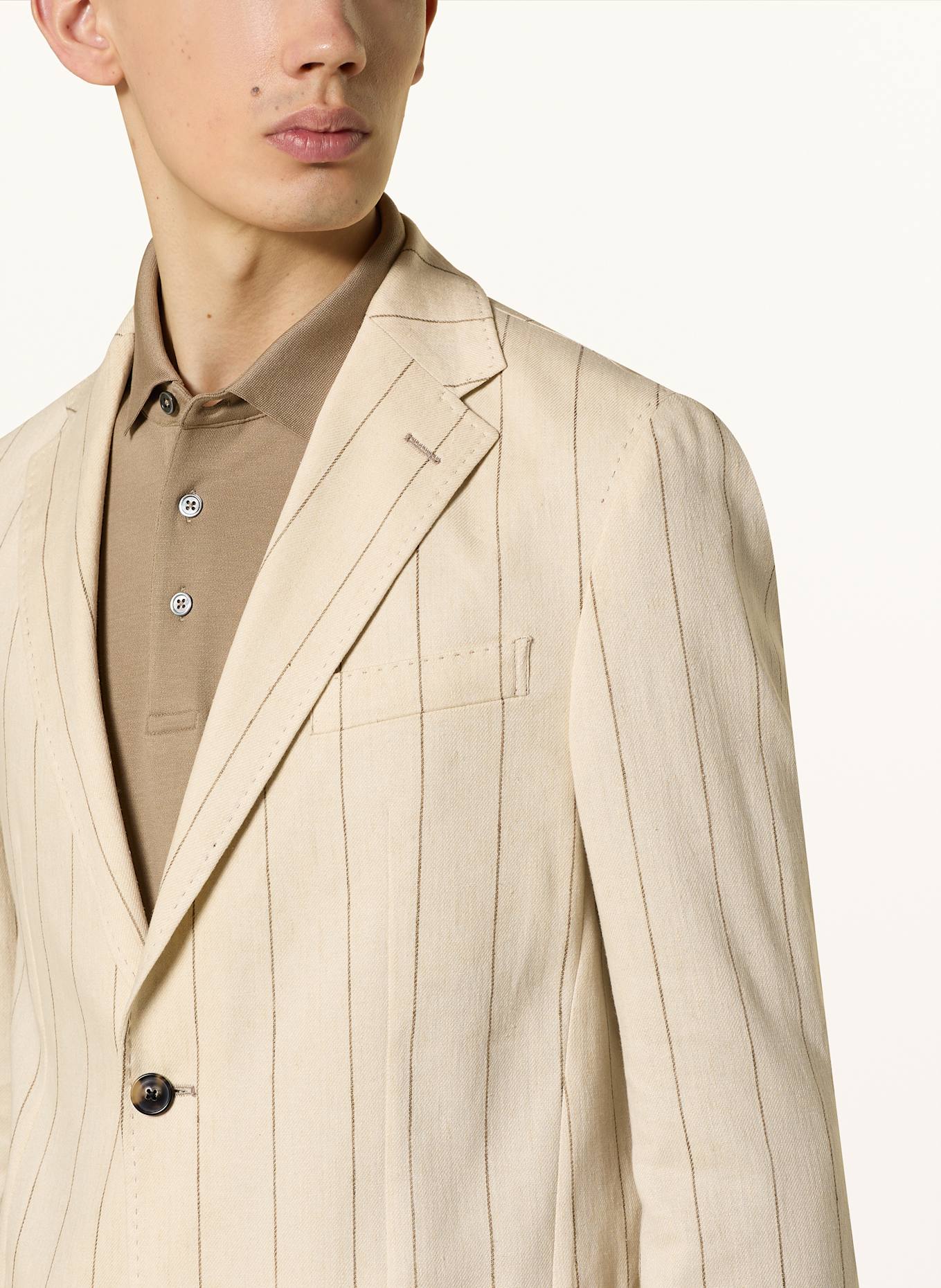 windsor. Oblekové sako GIRO Extra Slim Fit se lnem: 275 Light Beige                275