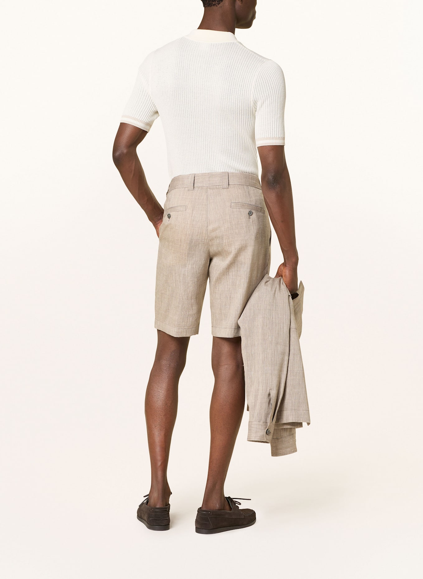 windsor. Shorts SCHIO Modern Fit with linen: 205 Dark Brown 205