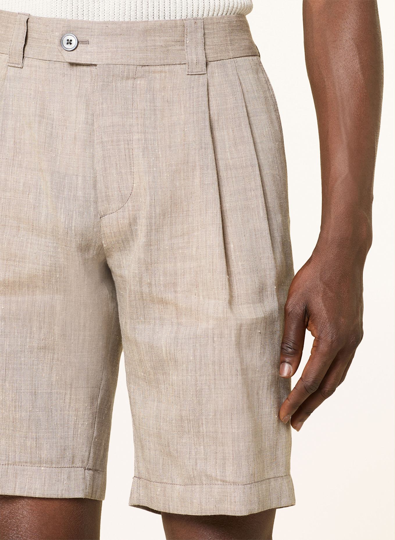 windsor. Shorts SCHIO Modern Fit with linen: 205 Dark Brown 205