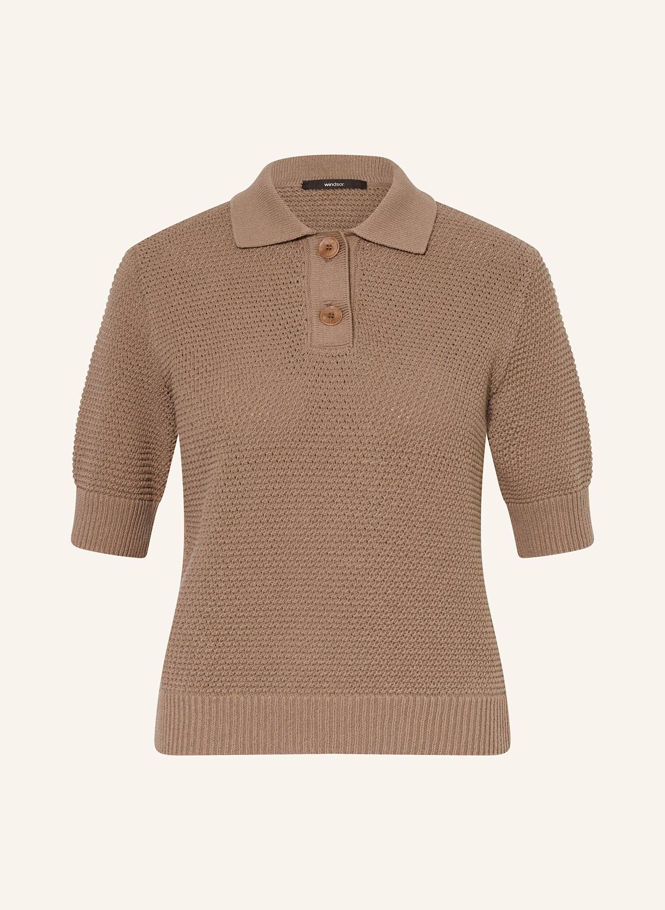 windsor. Strick-Poloshirt Regular Fit, Farbe: BRAUN (Bild 1)