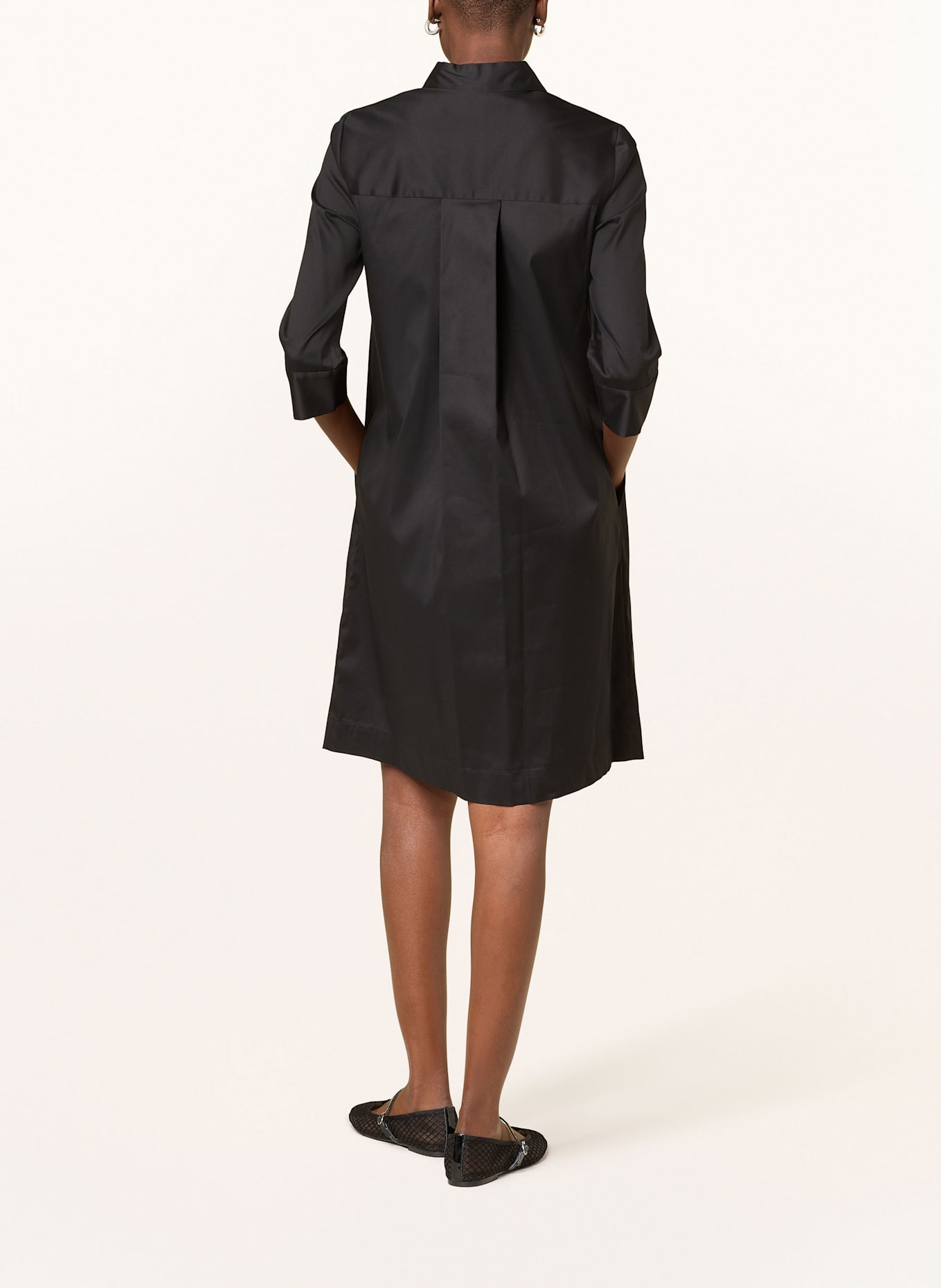 windsor. Hemdblusenkleid mit 3/4-Arm: SCHWARZ