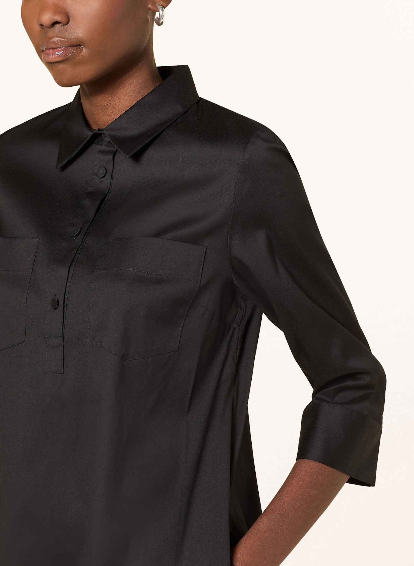windsor. Hemdblusenkleid mit 3/4-Arm: SCHWARZ