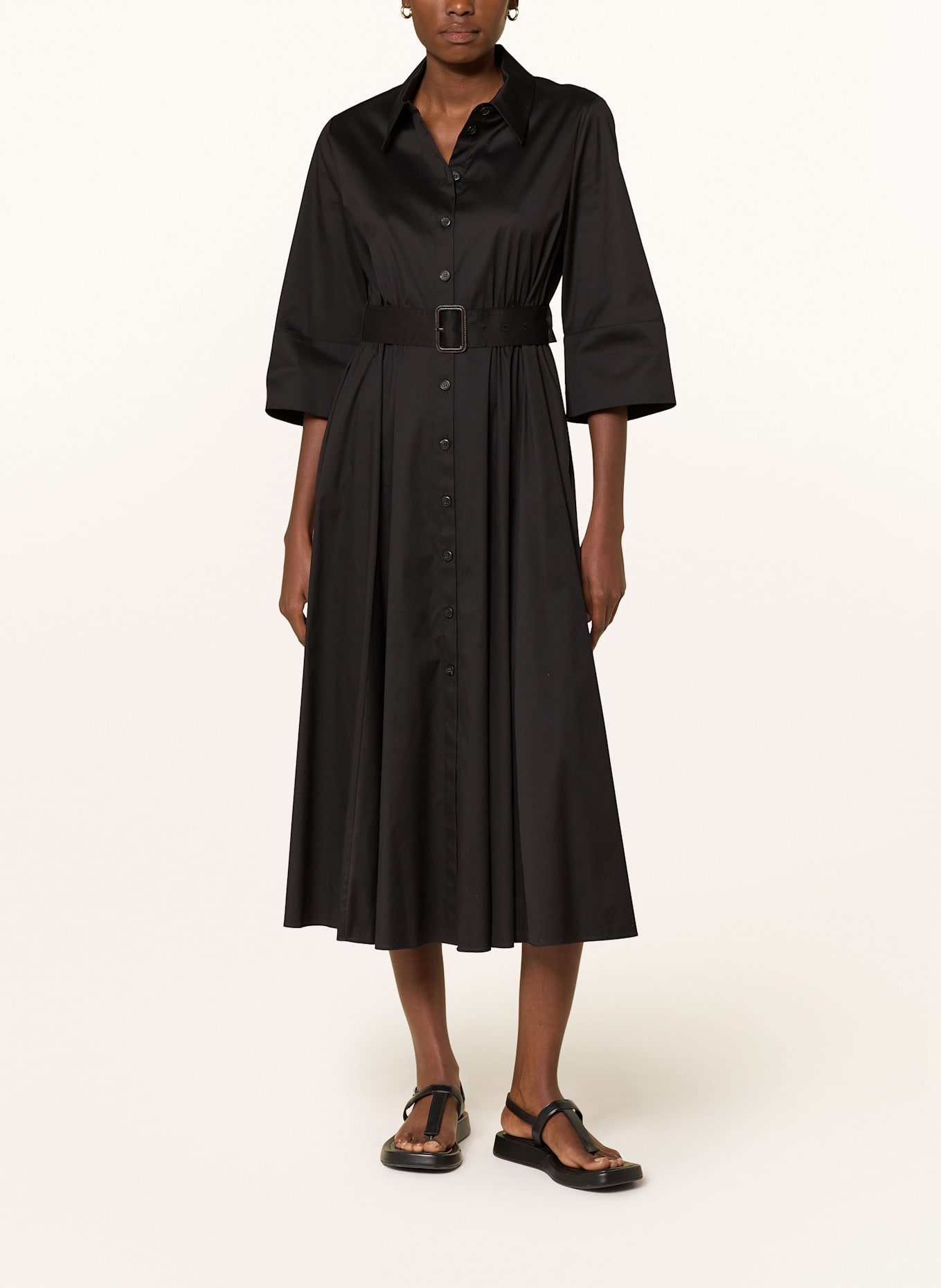 windsor. Hemblusenkleid mit 3/4-Arm: SCHWARZ