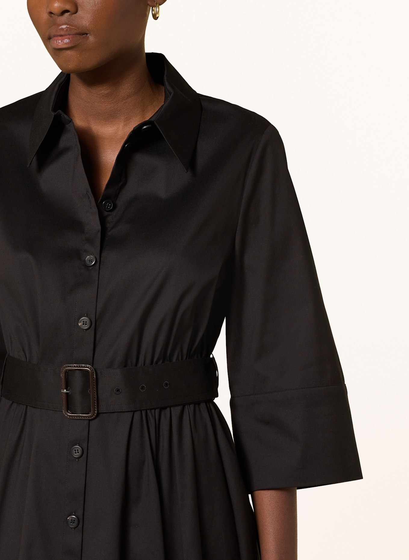 windsor. Hemblusenkleid mit 3/4-Arm: SCHWARZ
