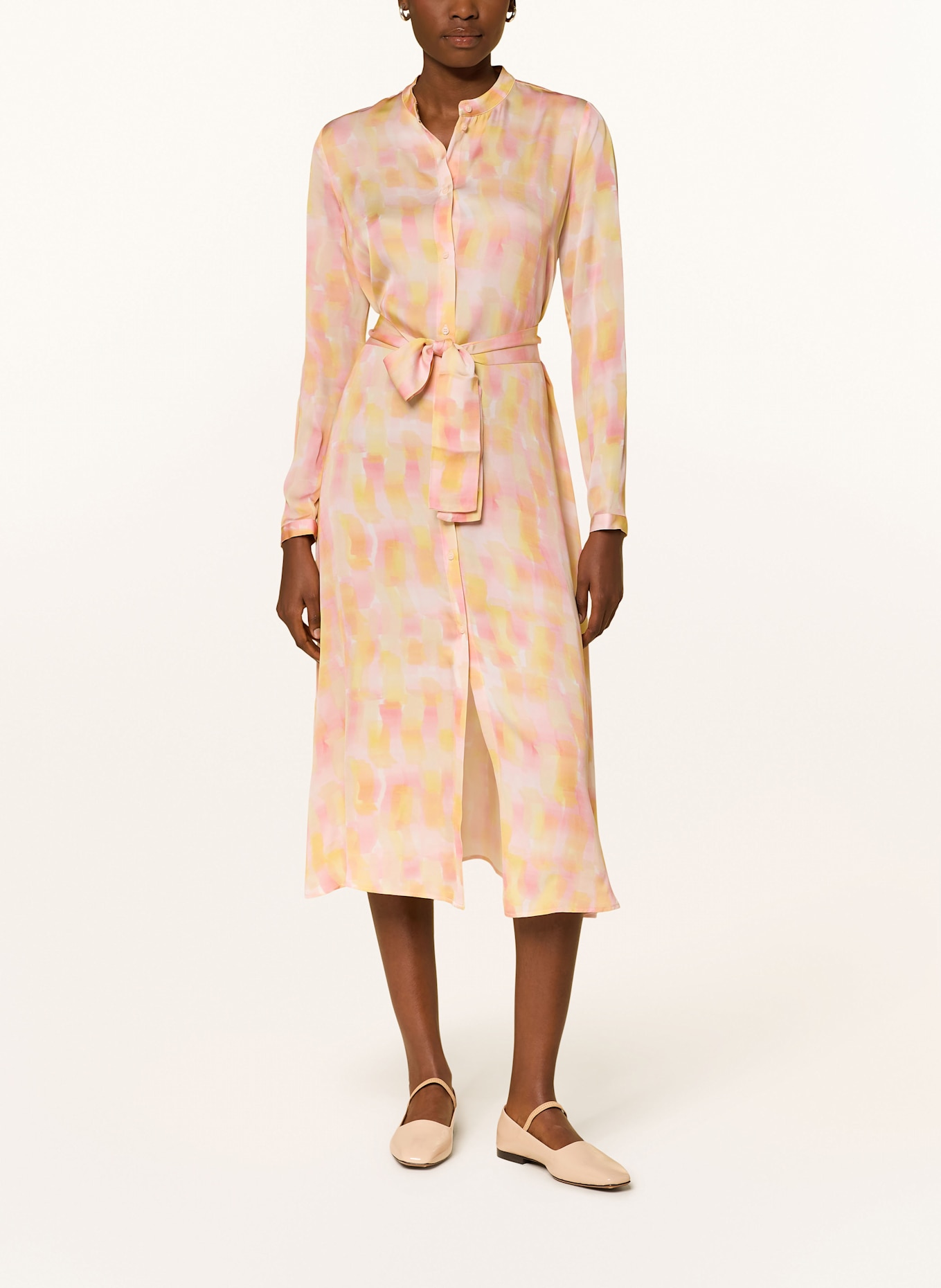 ARMANI EXCHANGE Satin dress: PINK / YELLOW