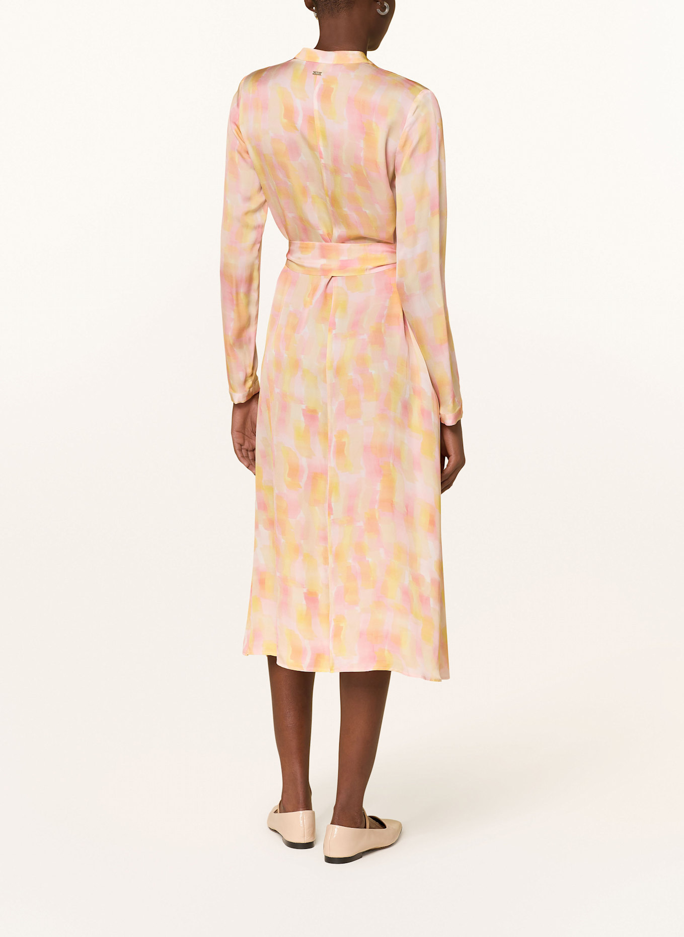 ARMANI EXCHANGE Satin dress: PINK / YELLOW