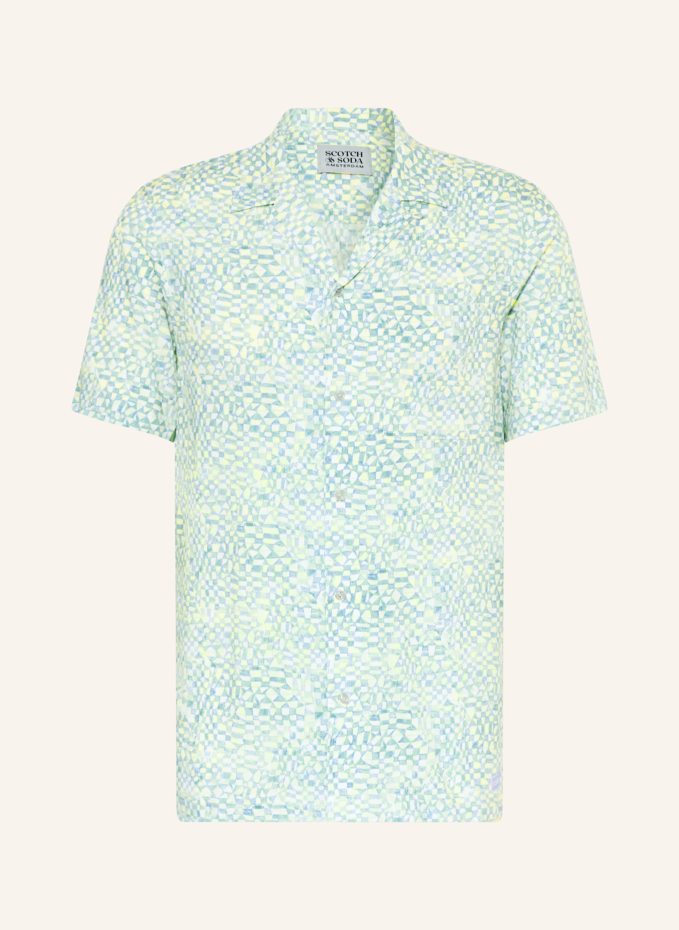 SCOTCH & SODA Resorthemd Regular Fit: BLAU / HELLGRÜN
