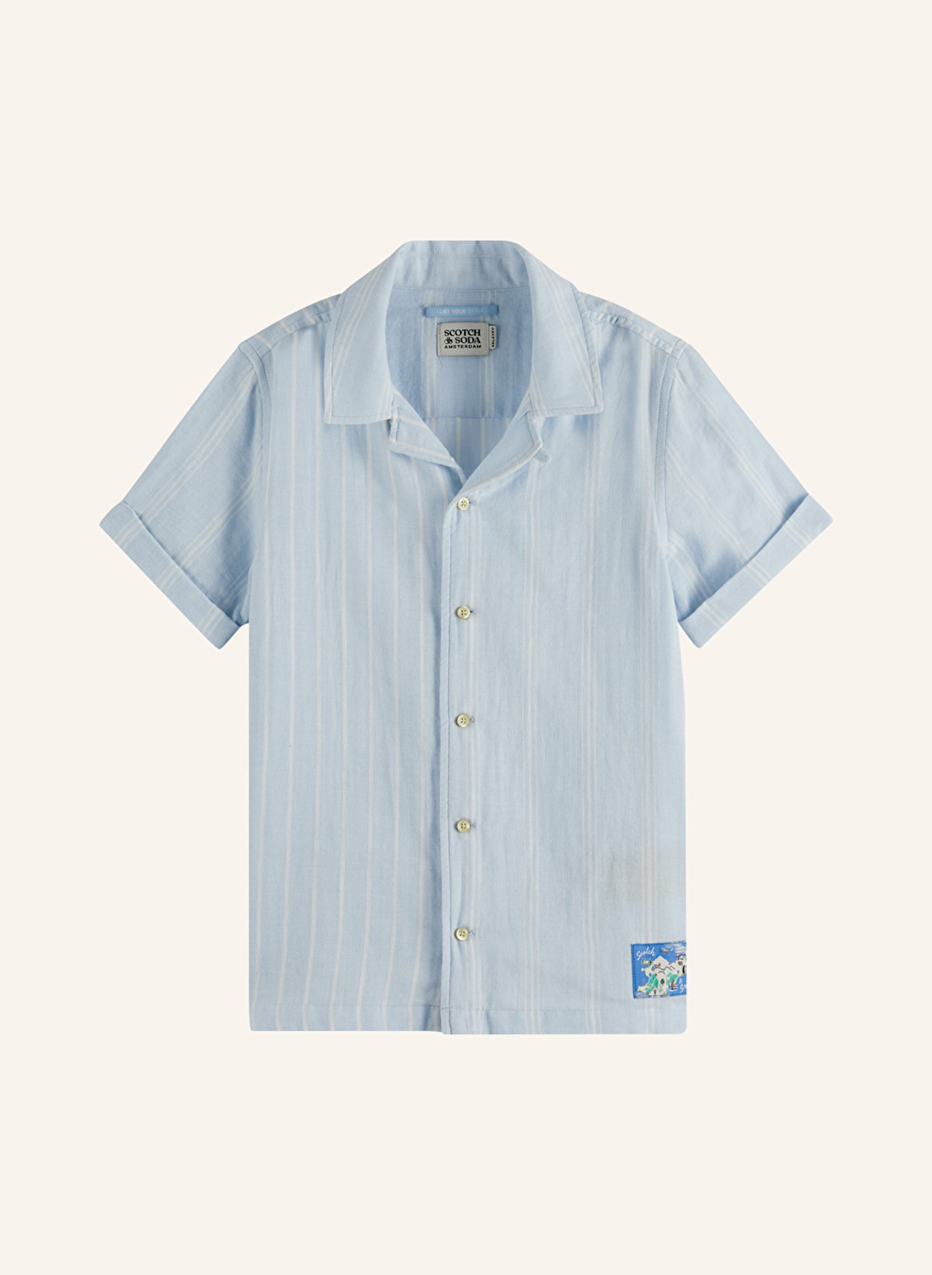 SCOTCH & SODA Resorthemd: HELLBLAU / WEISS