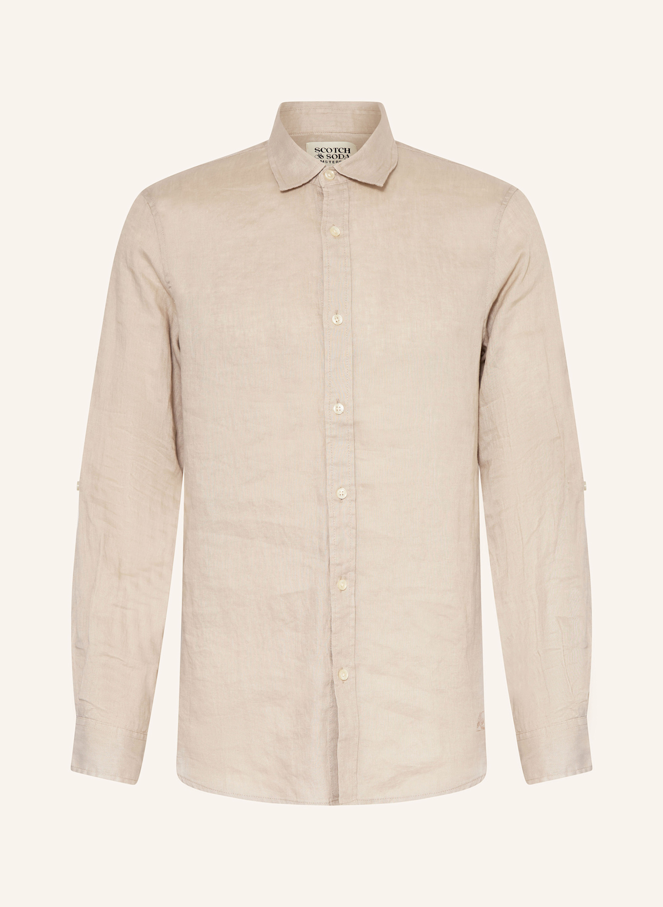 SCOTCH & SODA Koszula z lnu regular fit: BEŻOWY