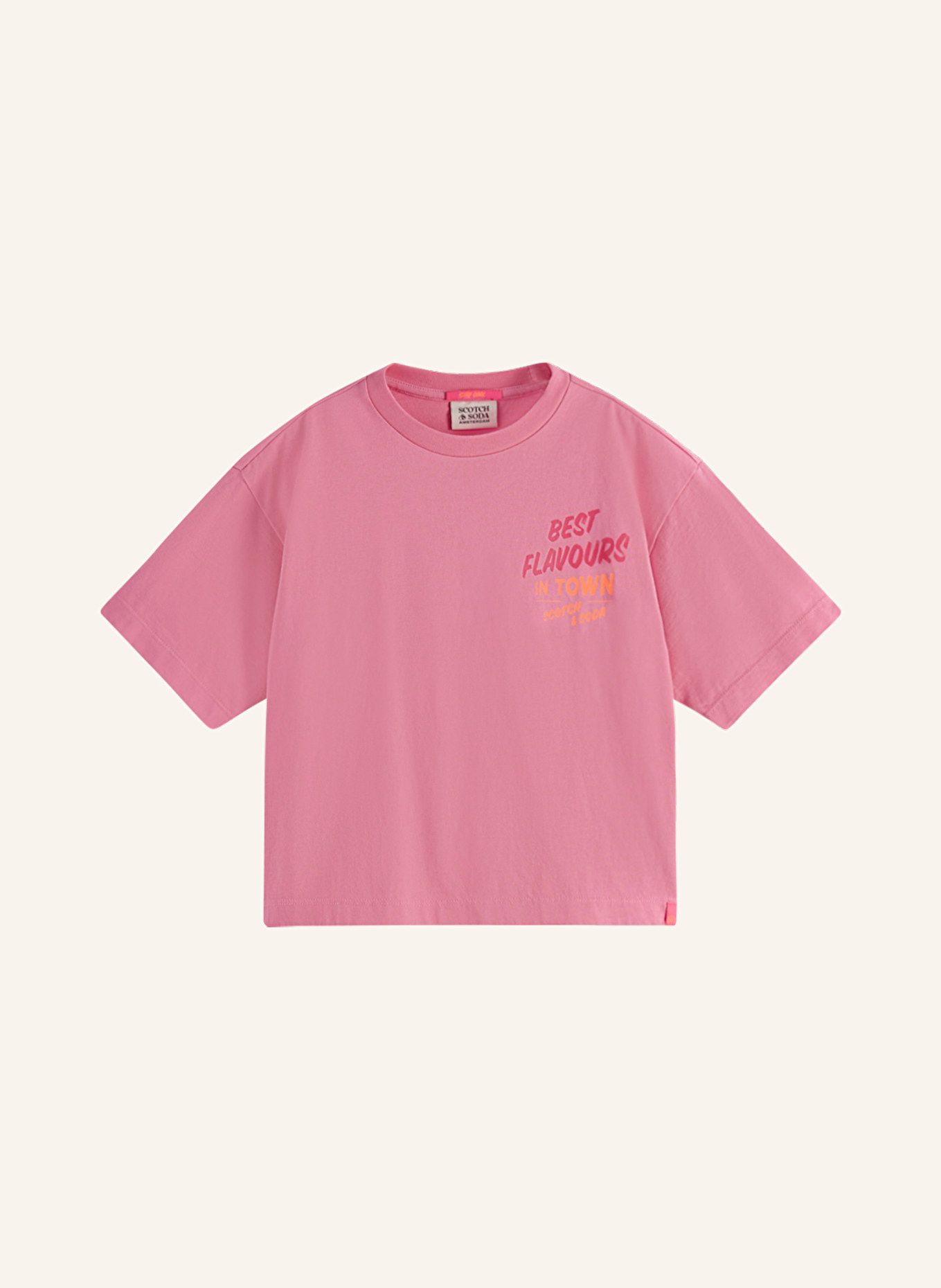 SCOTCH & SODA Tričko: RŮŽOVÁ / RŮŽOVÁ / NEONOVĚ ORANŽOVÁ