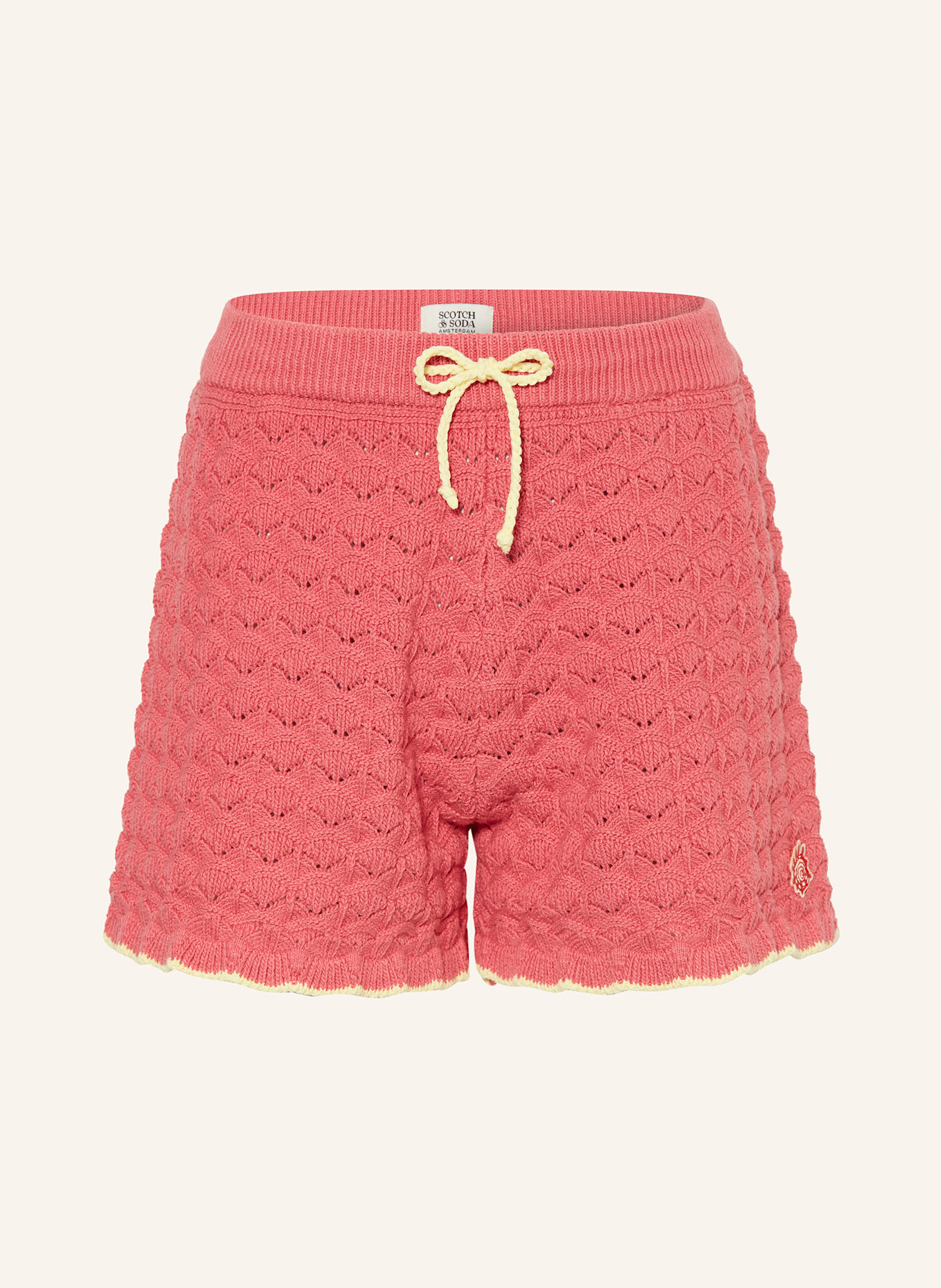 SCOTCH & SODA Strickshorts: HELLROT / NEONGELB