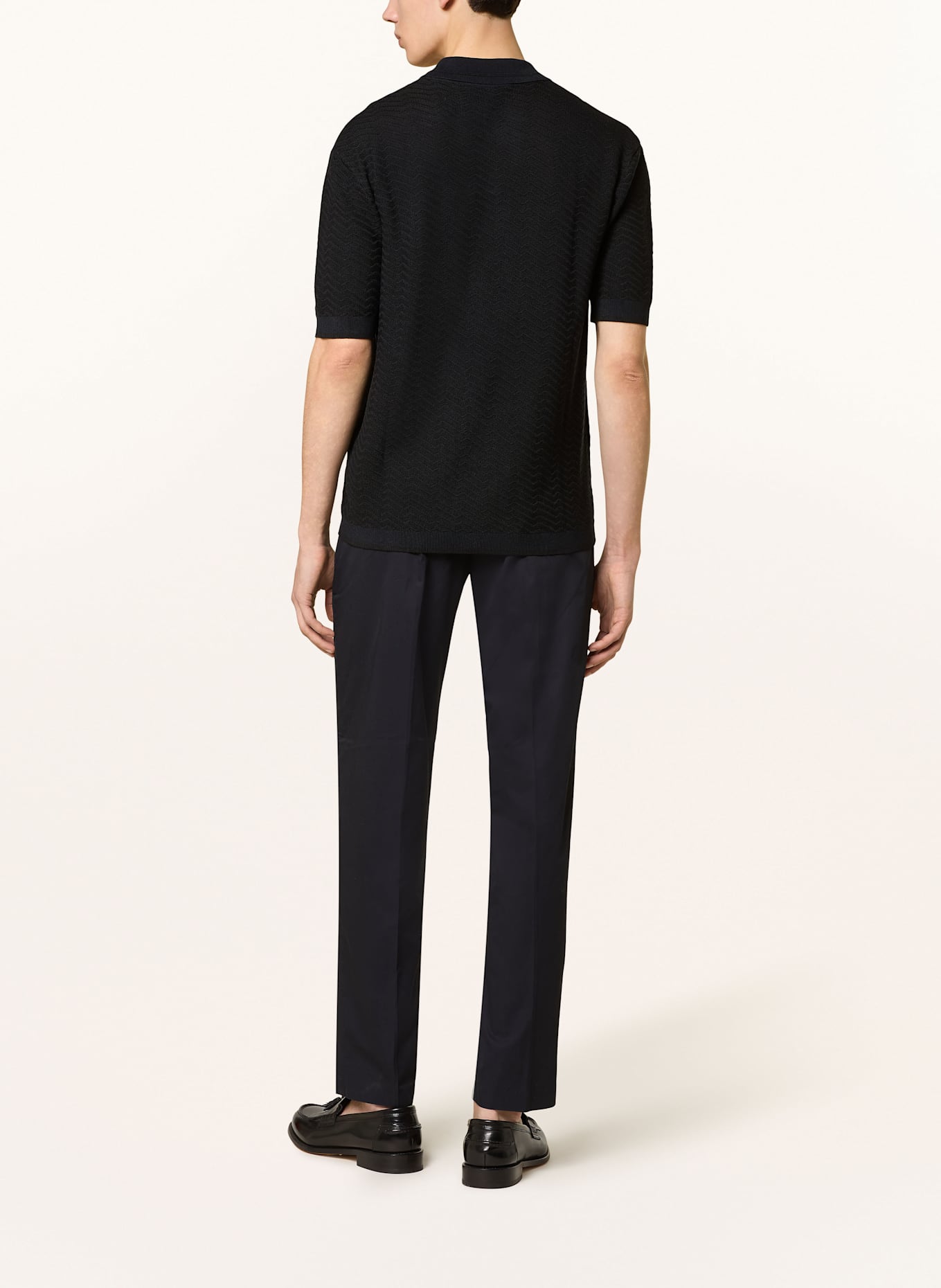 EMPORIO ARMANI Strick-Poloshirt: DUNKELBLAU